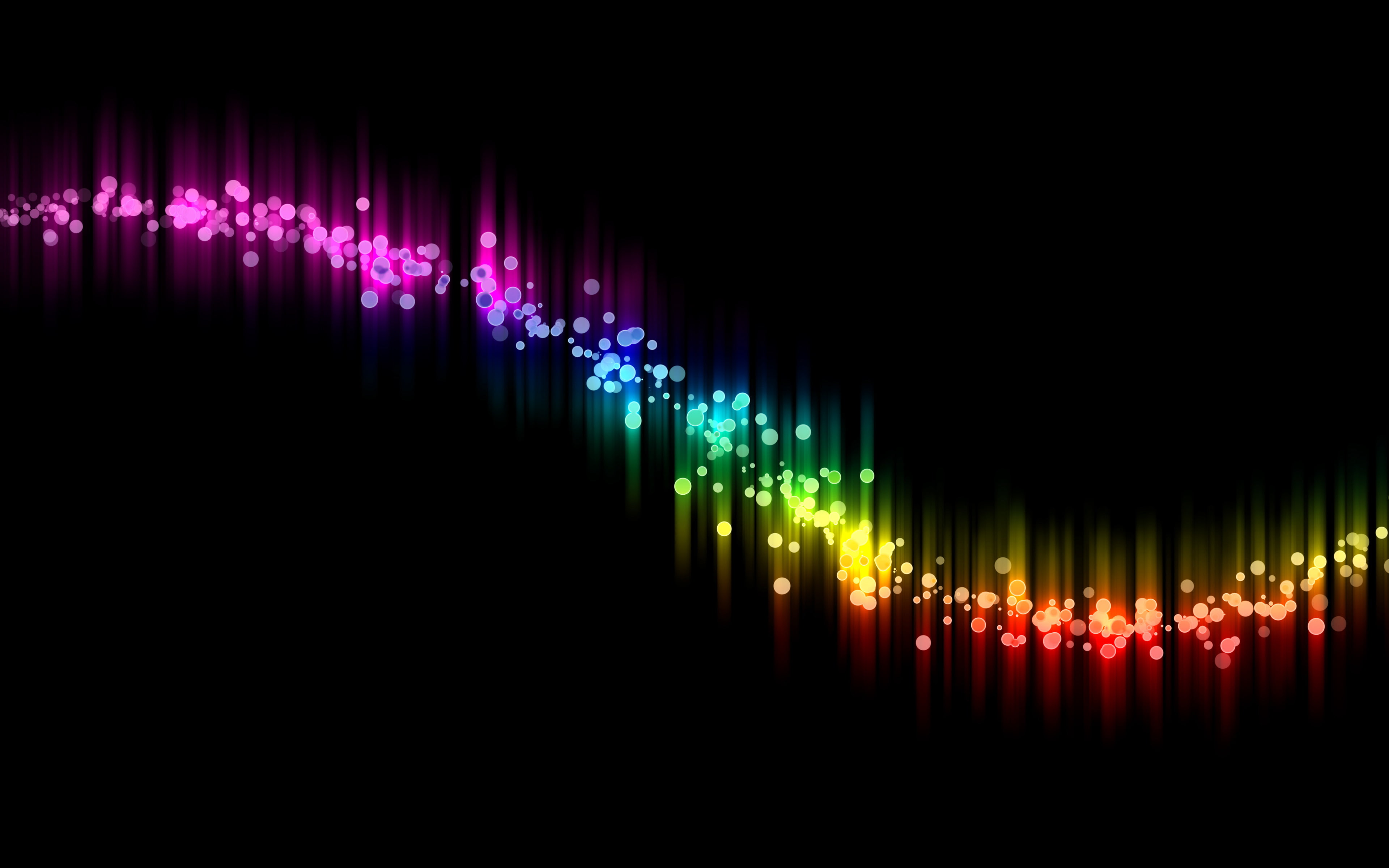 Spectrum, Color, Glow, Black Background, pink, blue and yellow lights illustraion