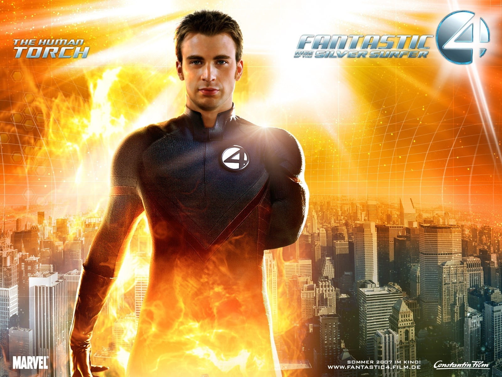 Fantastic 4, Chris evans, Human torch, Johnny storm, Rise of the silver surfer