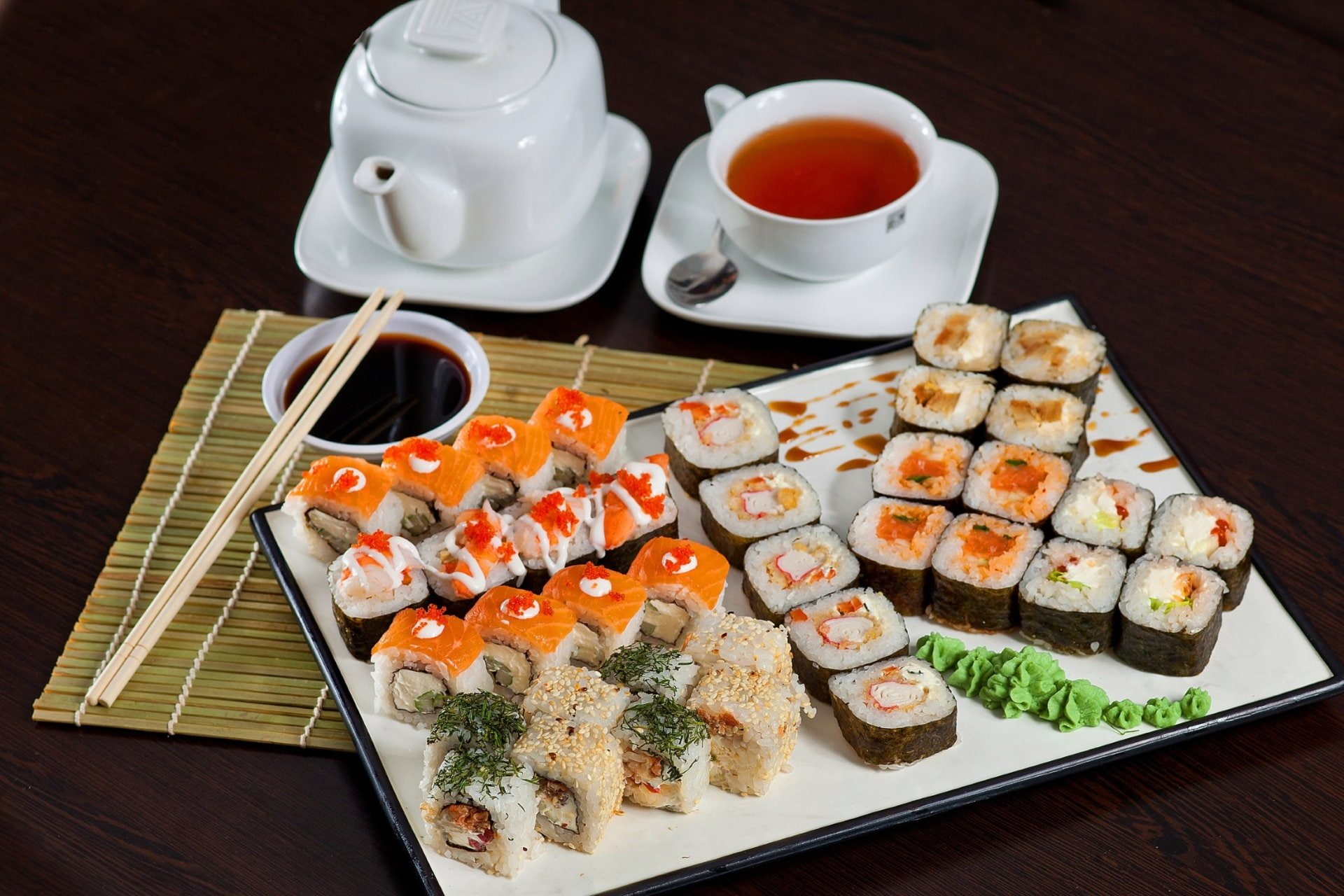 Food, Sushi, Fish, Rice, Seafood, Still Life, Tea