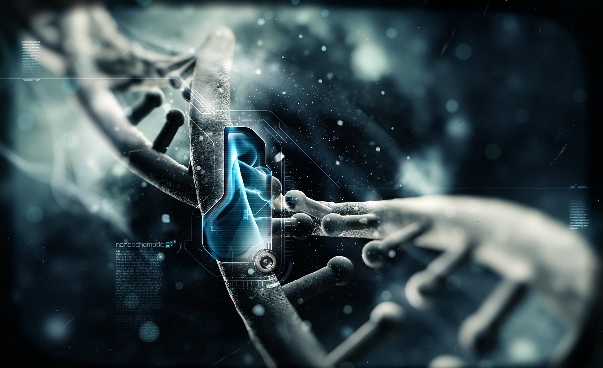 DNA, genes illustration, Artistic, 3D, dna strand, close-up, selective focus