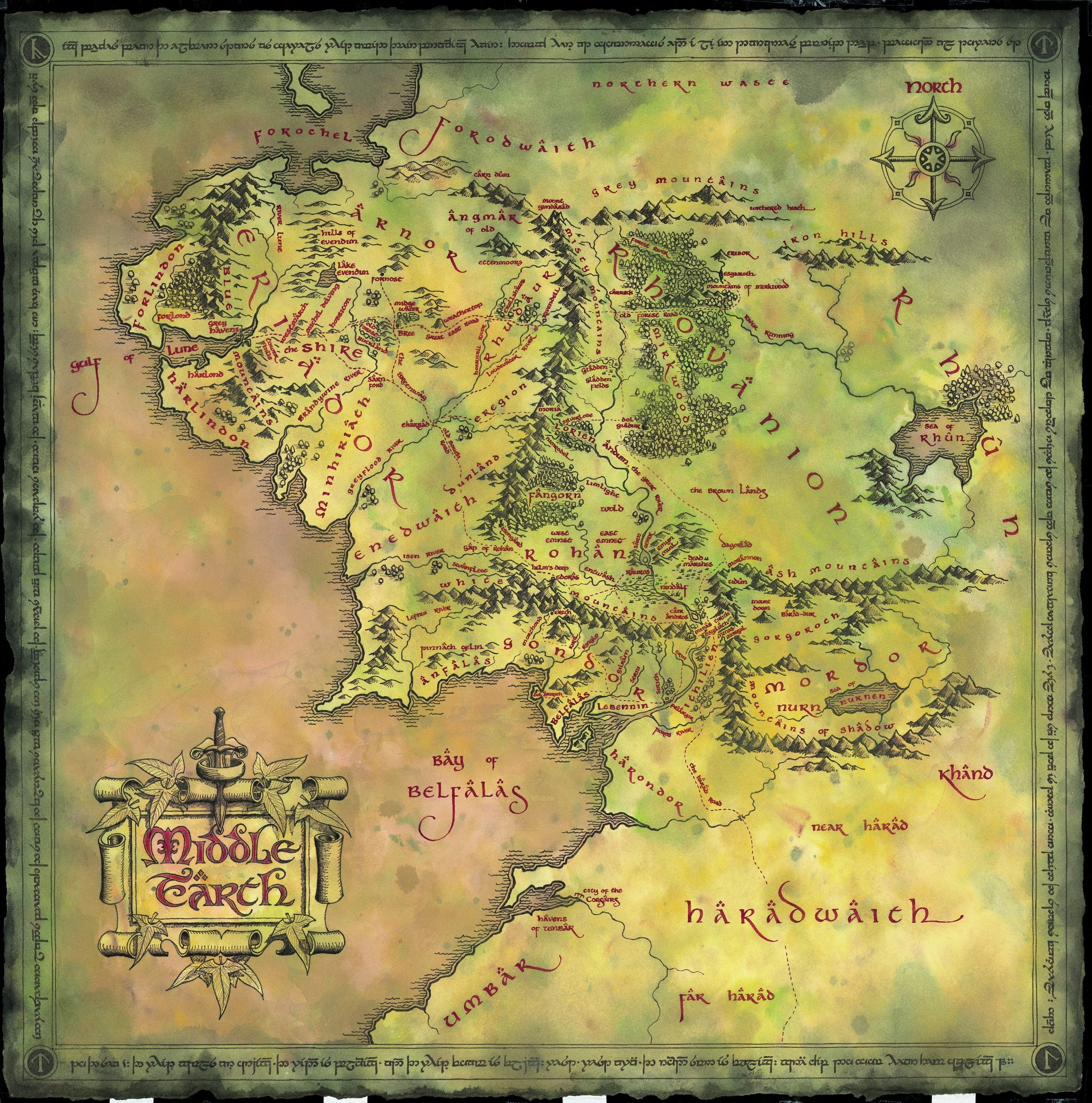 Free download | HD wallpaper: Middle Earth map wallpaper, lord of the ...