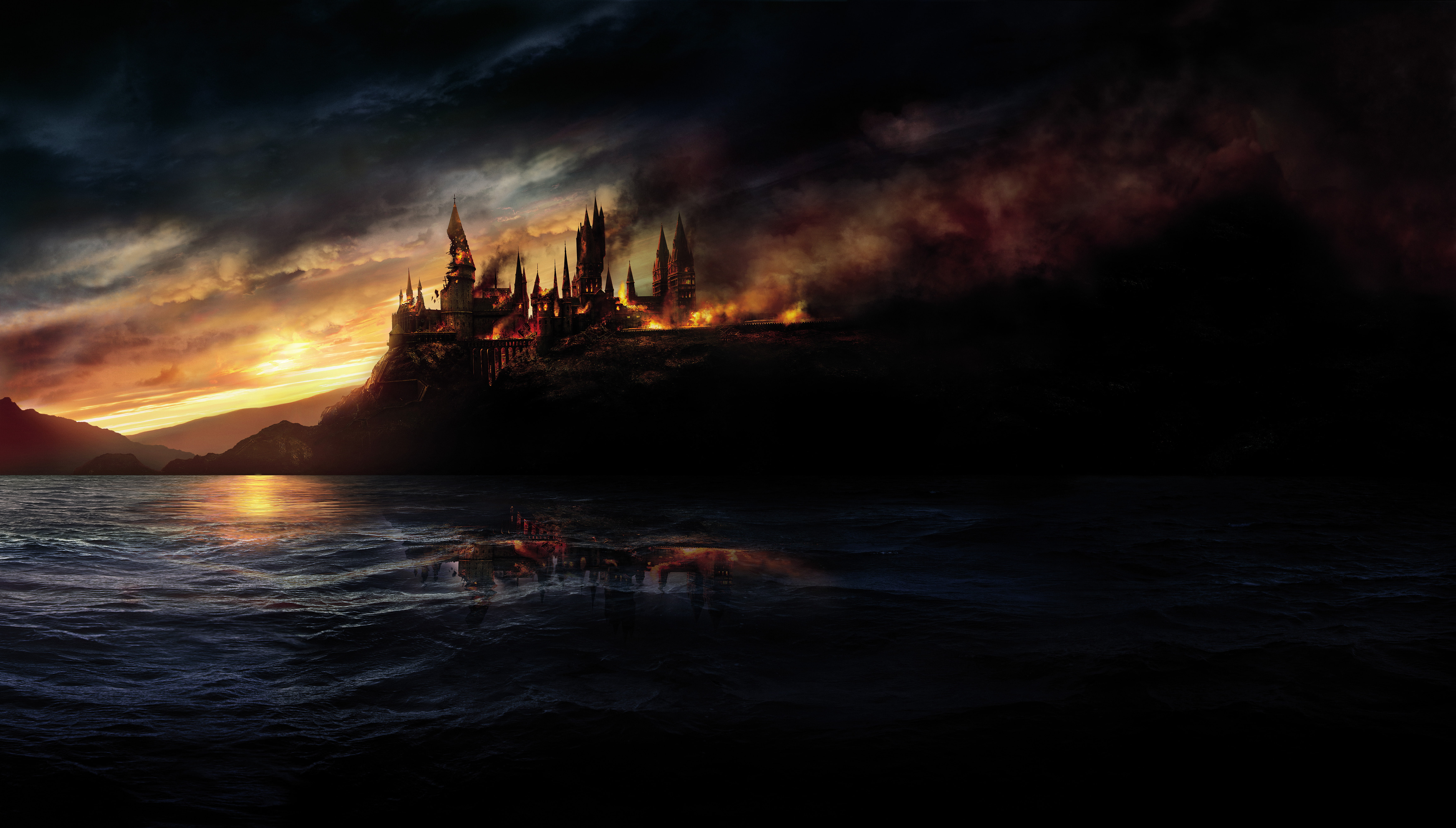 8K, Hogwarts, 4K, Burning, Harry Potter and the Deathly Hallows