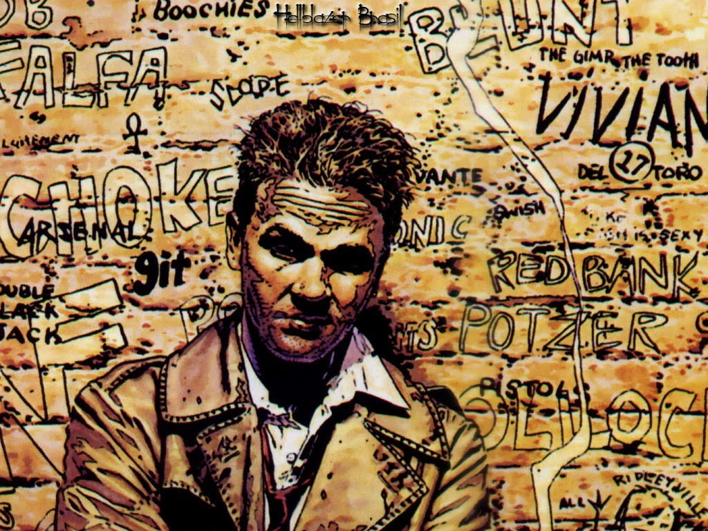 Hellblazer, John Constantine, one person, wall - building feature