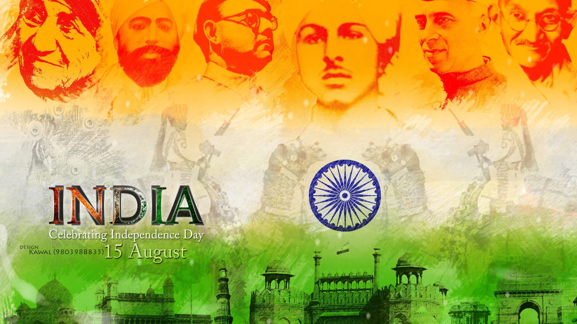 India Independence, 15 august, indian flag