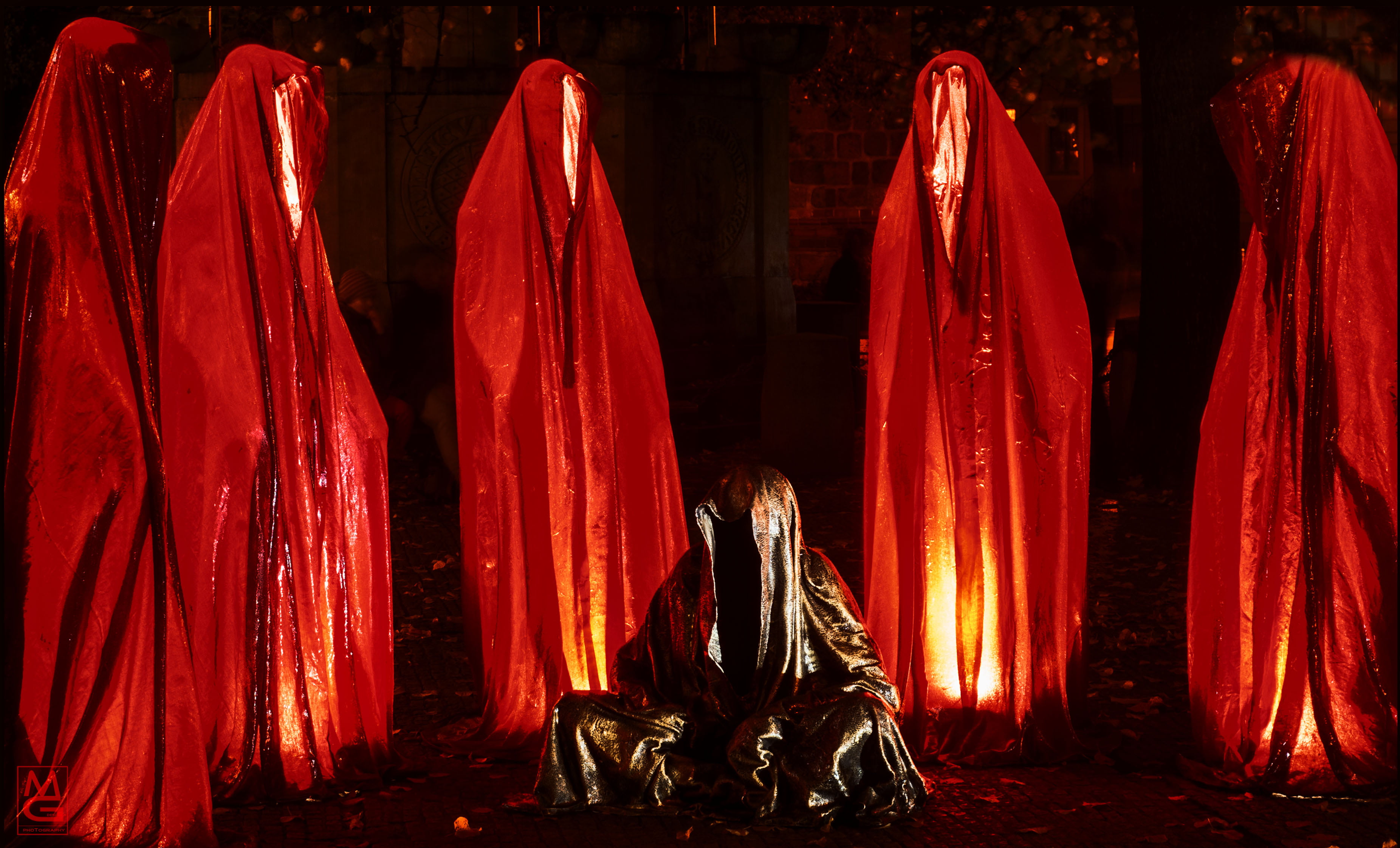 keepers of time, mantles, monks, festival of light, red, real people
