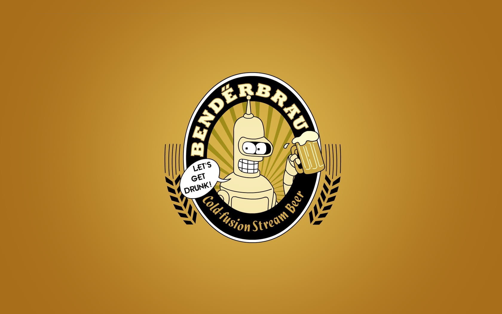 Benderbrau logo, beer, minimalism, futurama, bendeerbrau, vector