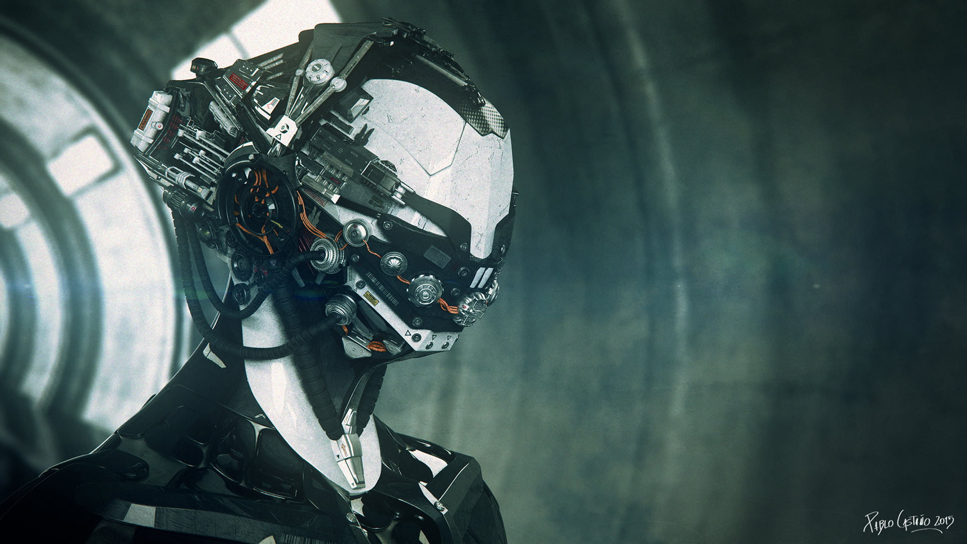 science fiction, robot, futuristic, digital art, 2015 (Year)