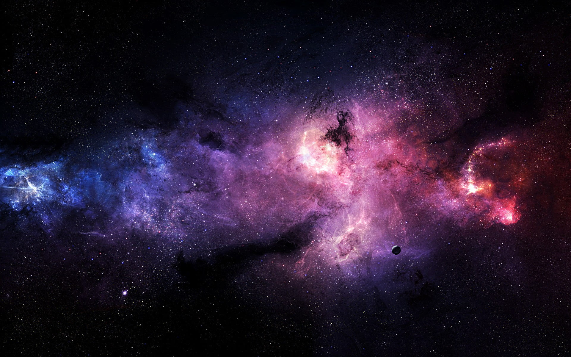 outer space, space art, digital art, night, astronomy, galaxy