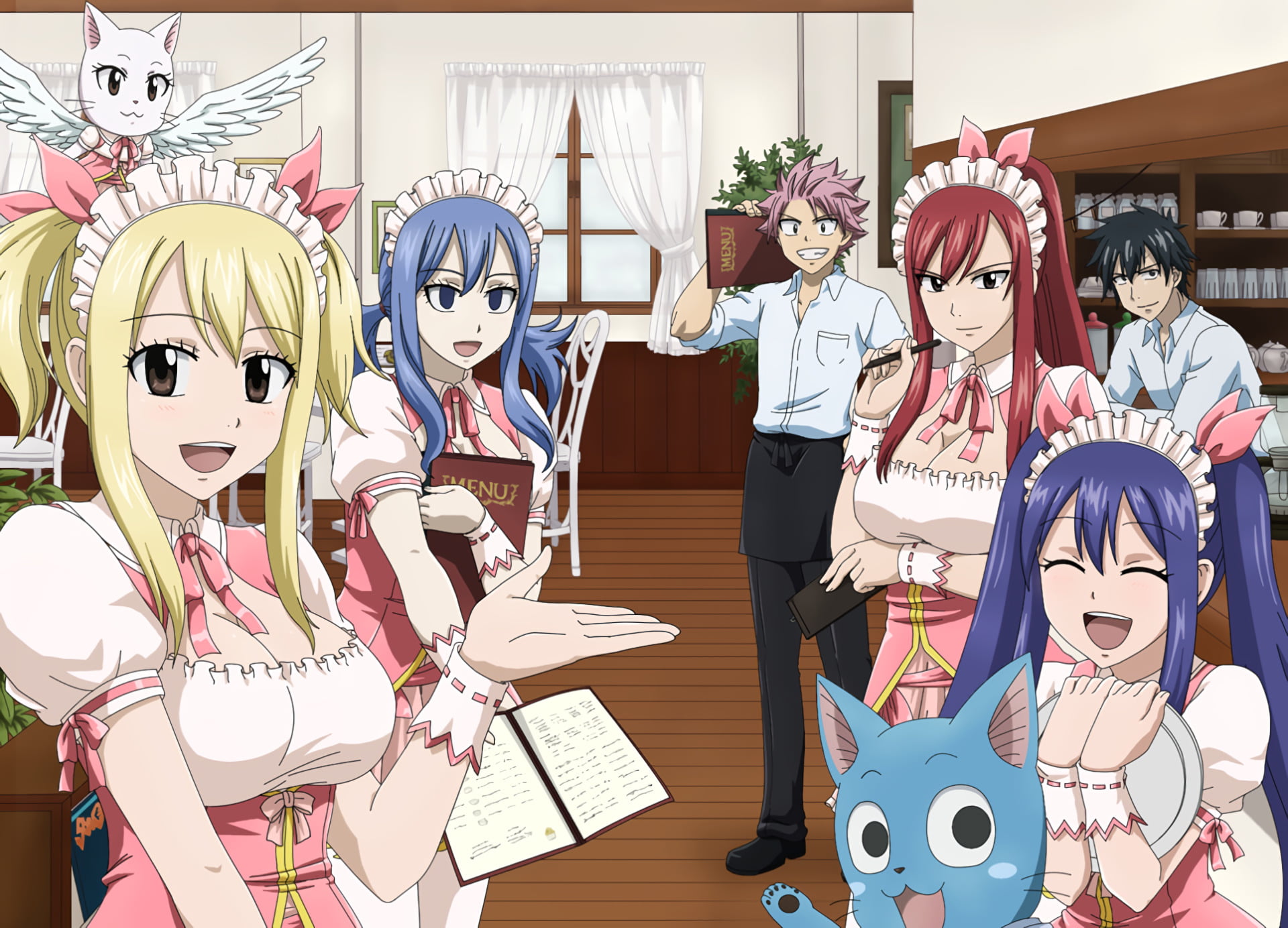Anime, Fairy Tail, Charles (Fairy Tail), Erza Scarlet, Gray Fullbuster