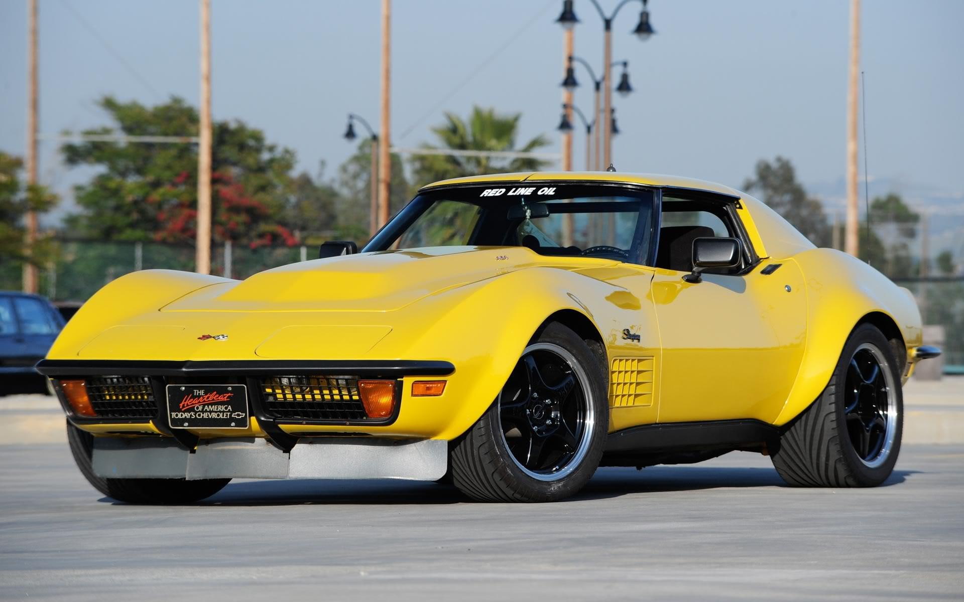 Yellow Corvette, chevrolet, cars