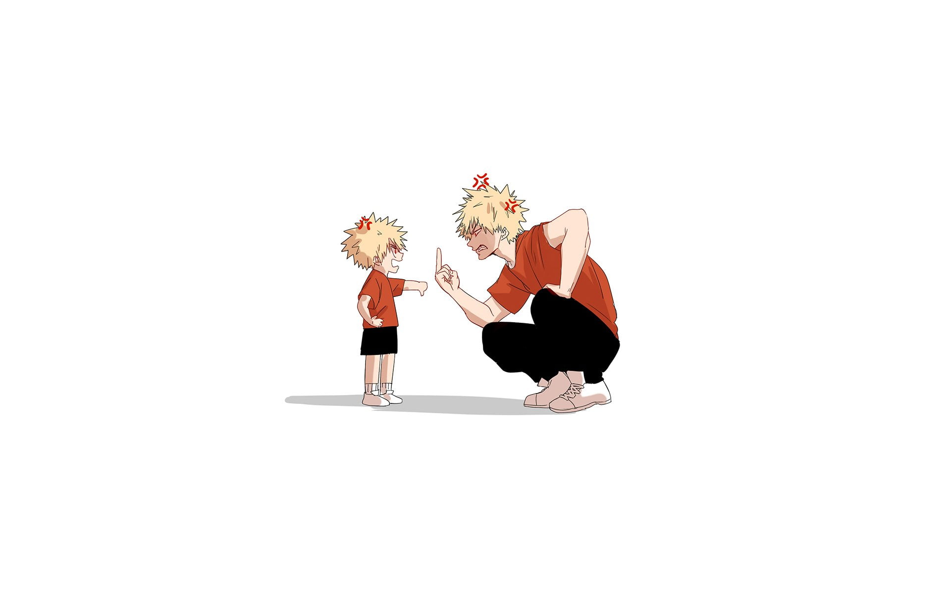 man and boy wearing red t-shirts wallpaper, Anime, My Hero Academia