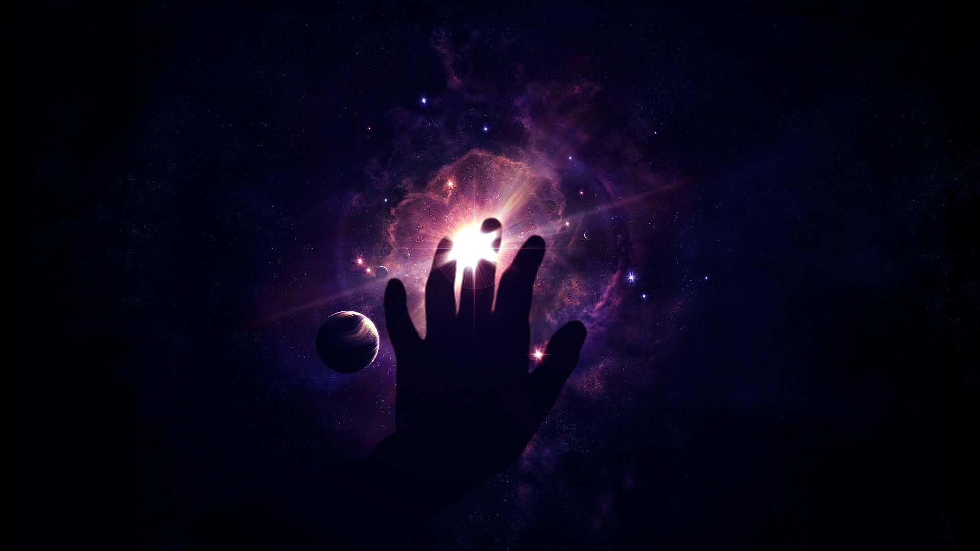 artwork, hand, universe