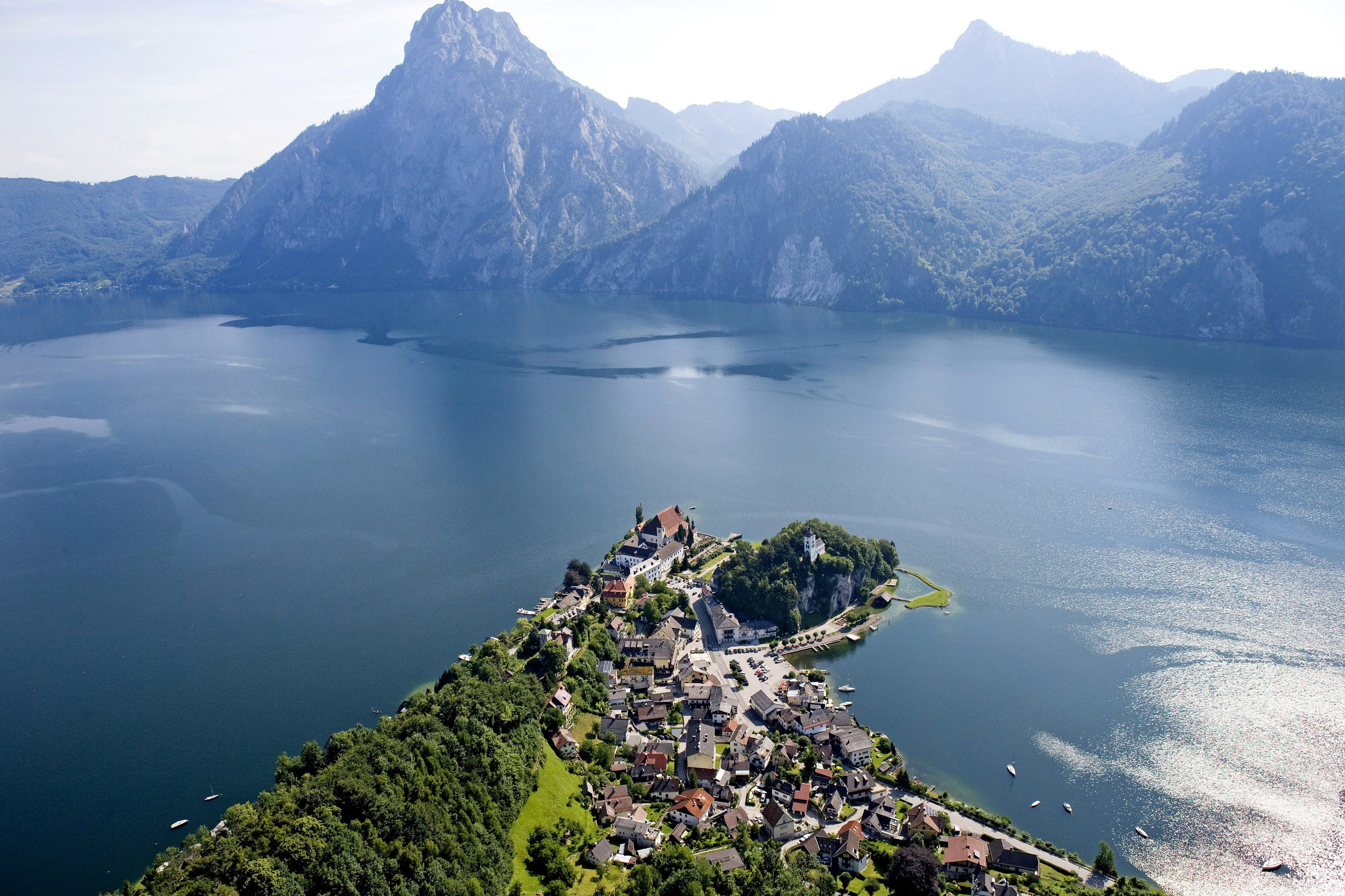 Austria, landscape, Traunsee, Traunstein