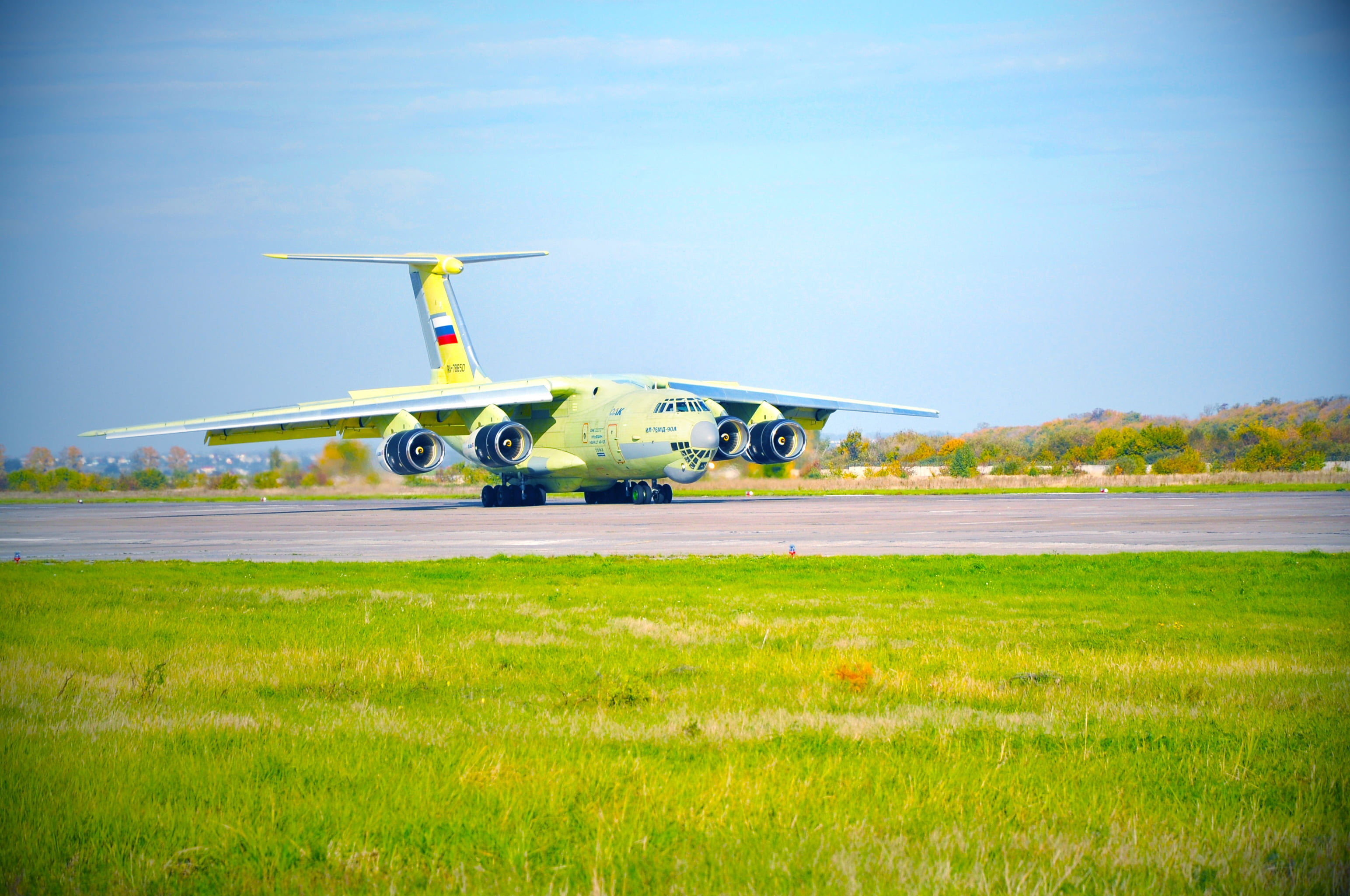 yellow airplane, Wings, Russia, Aviation, The Il-76, Ilyushin