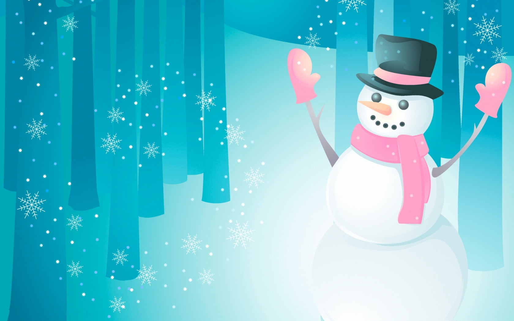 Snowman, christmas, winter, hat, iarna, glove, scarf, pink