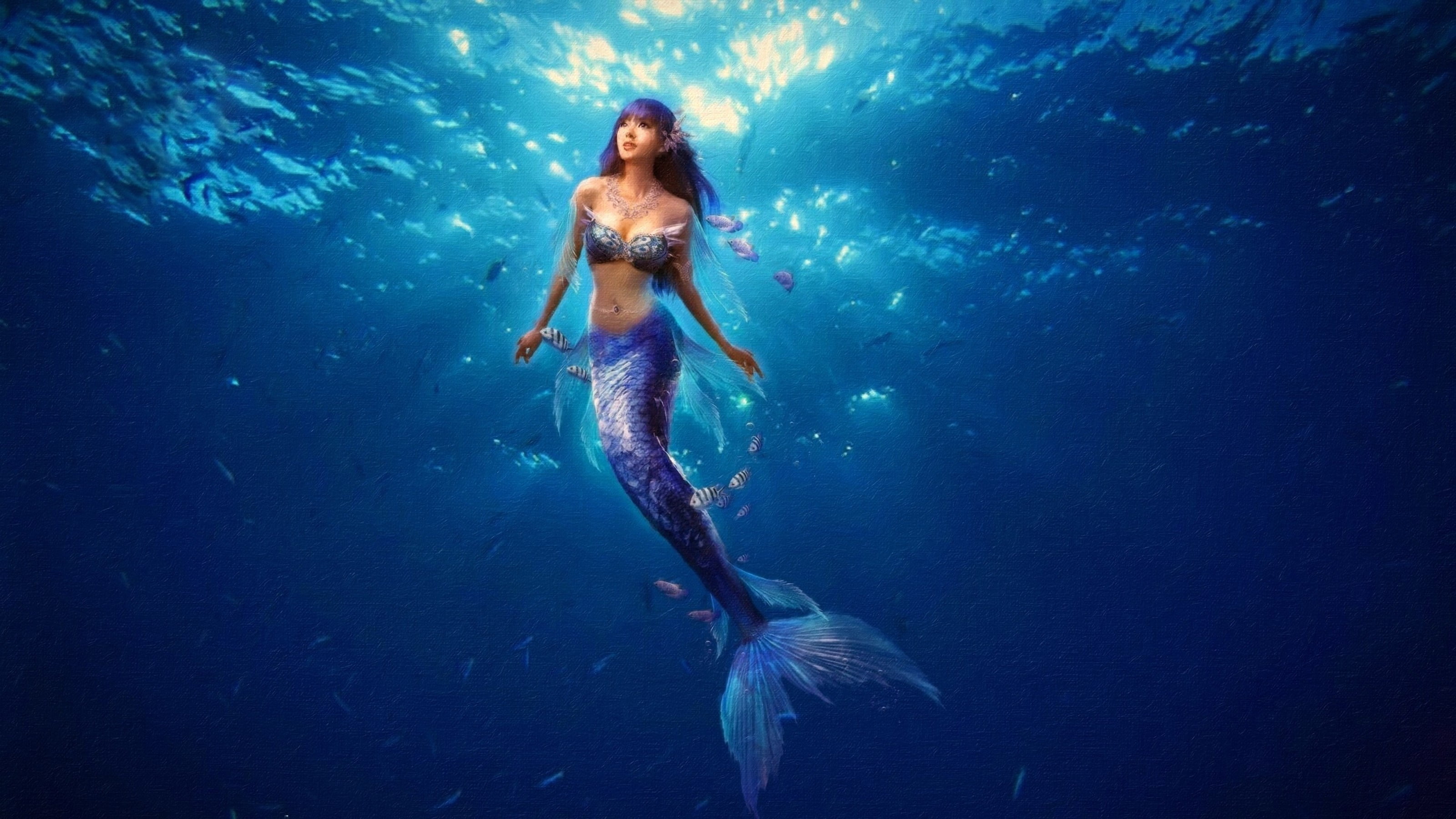 mermaid illustration, mermaids, underwater, sea, undersea, young adult