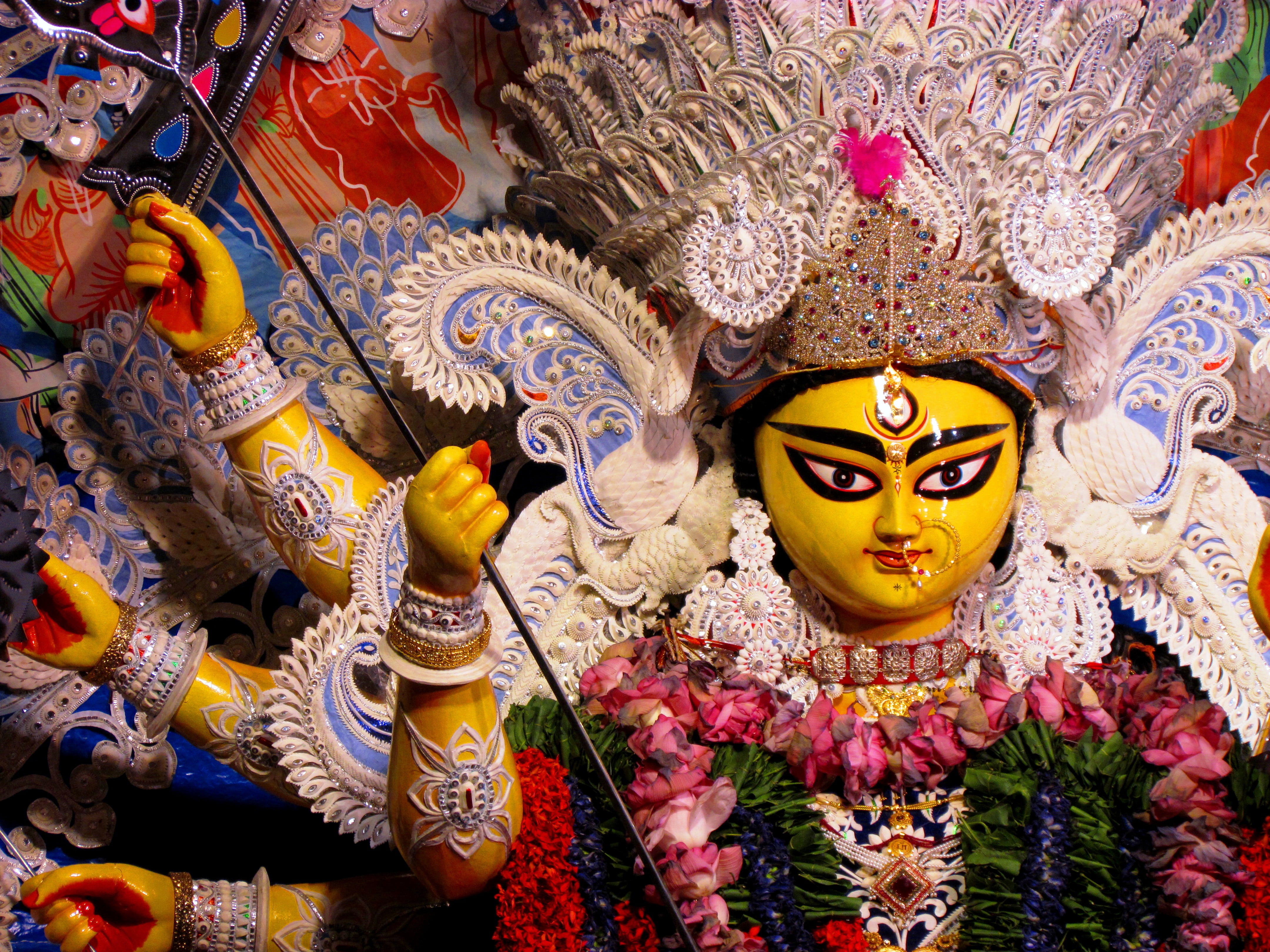 Shubh Navratri Festival, Hindu deity statue, Festivals / Holidays