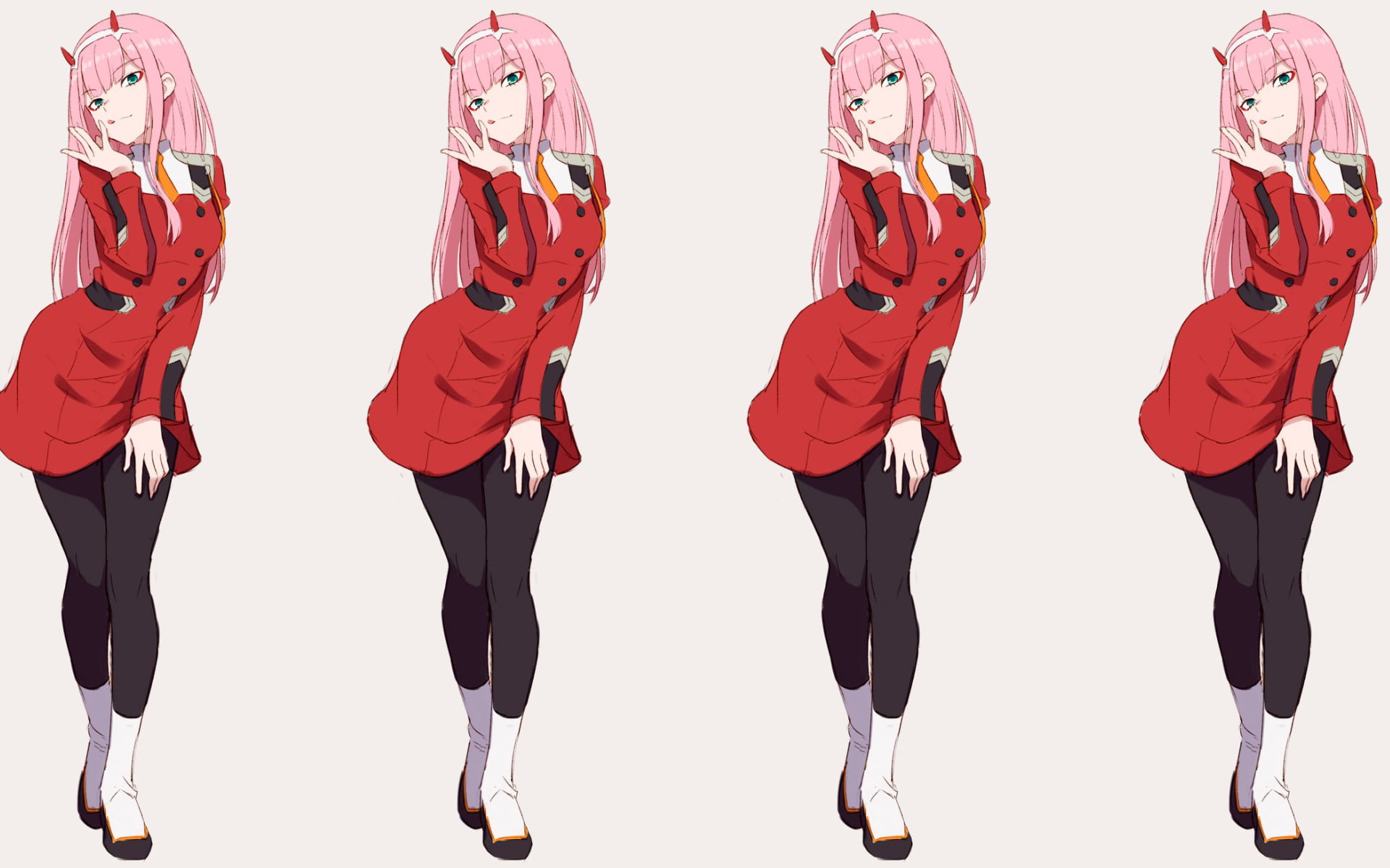 anime, simple background, Zero Two (Darling in the FranXX)
