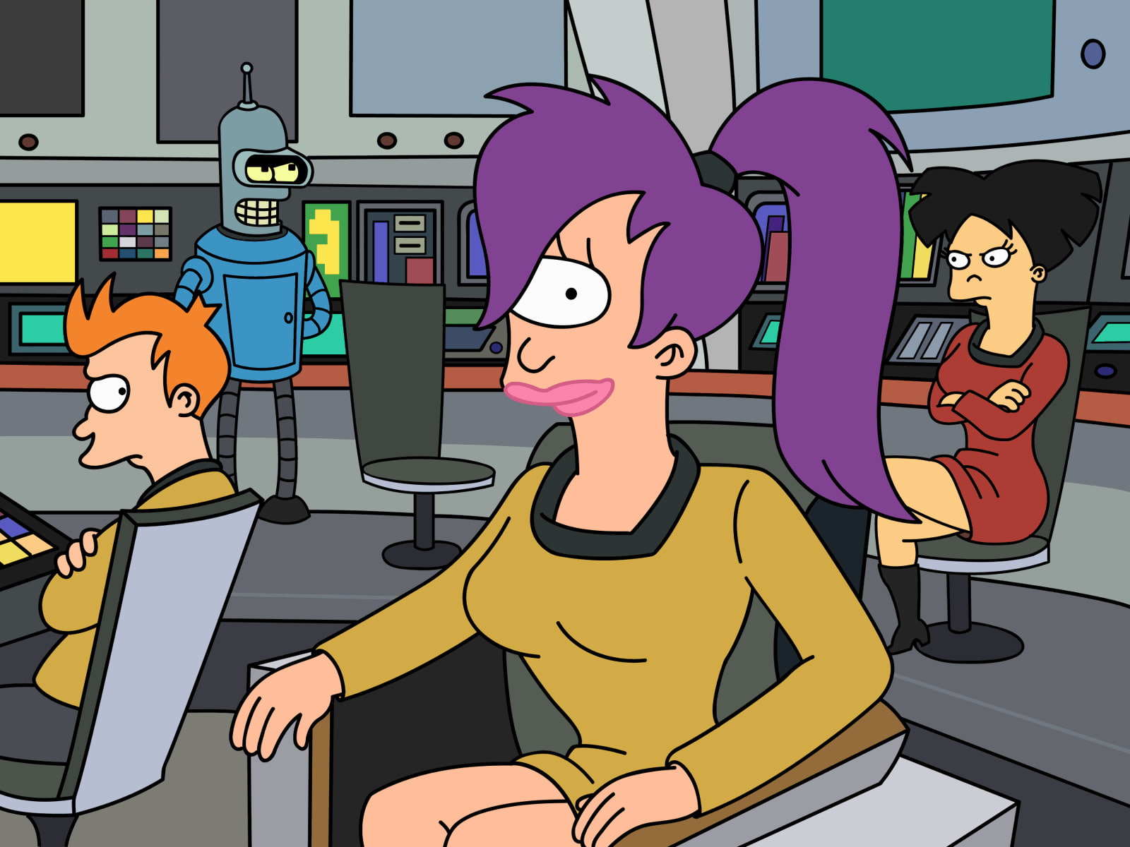 Futurama, Amy Wong, Bender (Futurama), Fry (Futurama), Leela (Futurama)