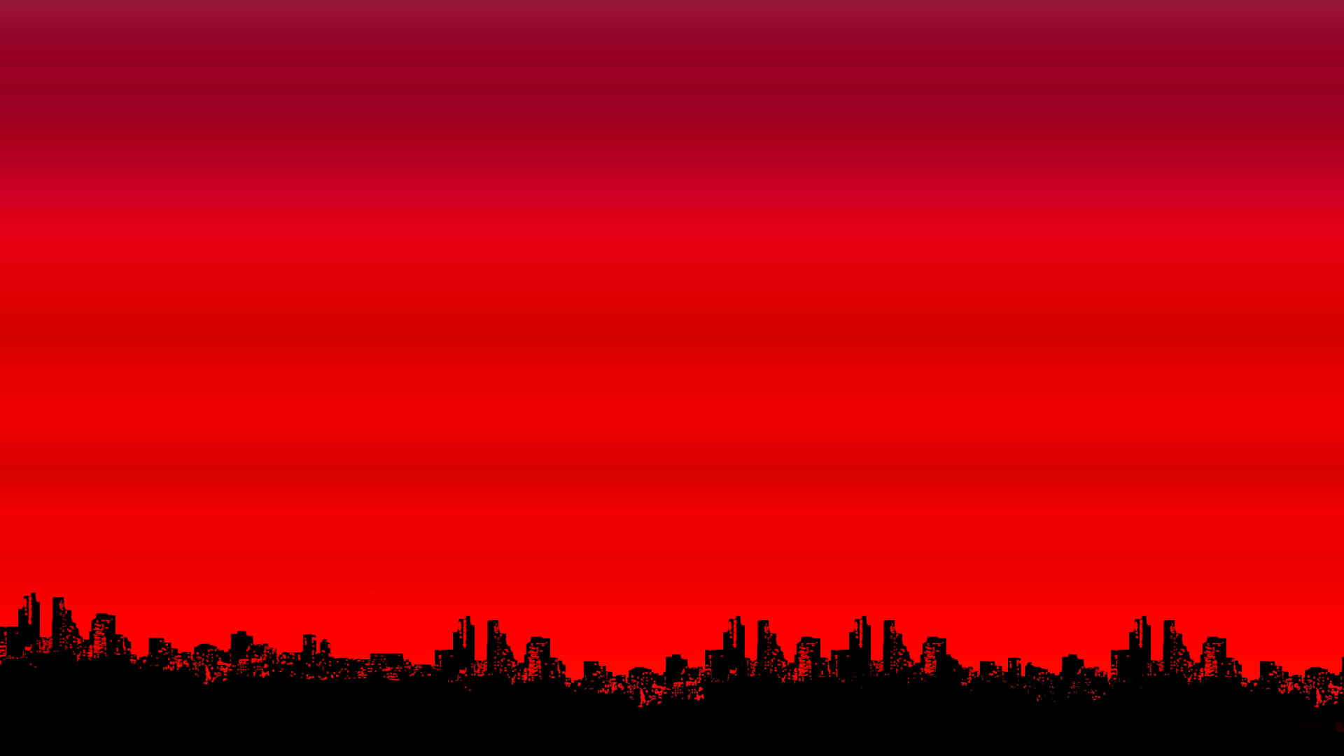 Red Color, Simple Background, Minimalism, Buildings, Black, Art