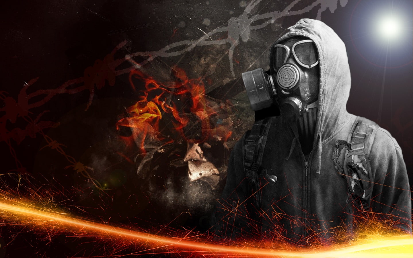 video games stalker dark night fire gas masks masks sparks tagnotallowedtoosubjective render People Hot Girls HD Art