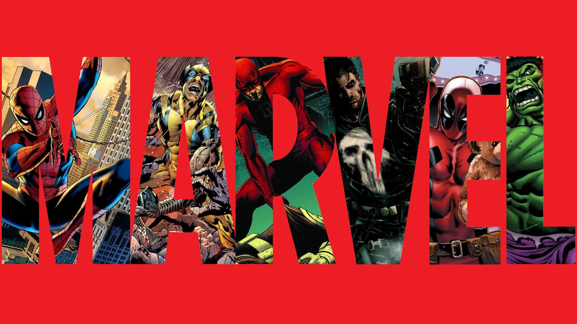 Marvel Comics wallpaper, Daredevil, Deadpool, Hulk, Logo, Punisher