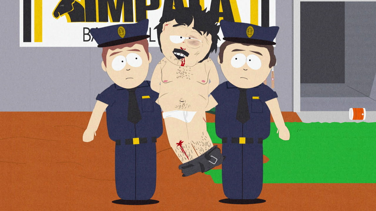 South Park Randy Marsh Police Arrest Jump Blood HD, cartoon/comic