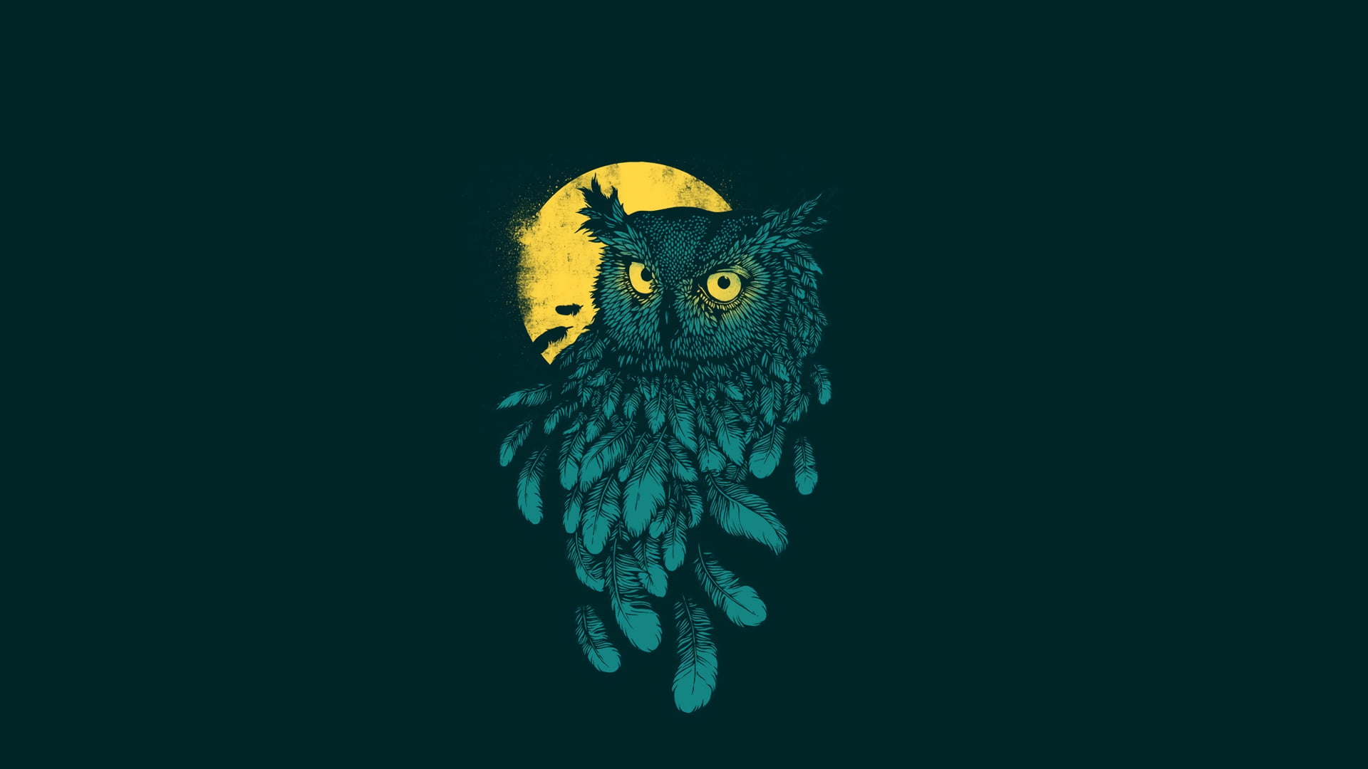 Artistic, Drawing, Full Moon, Owl