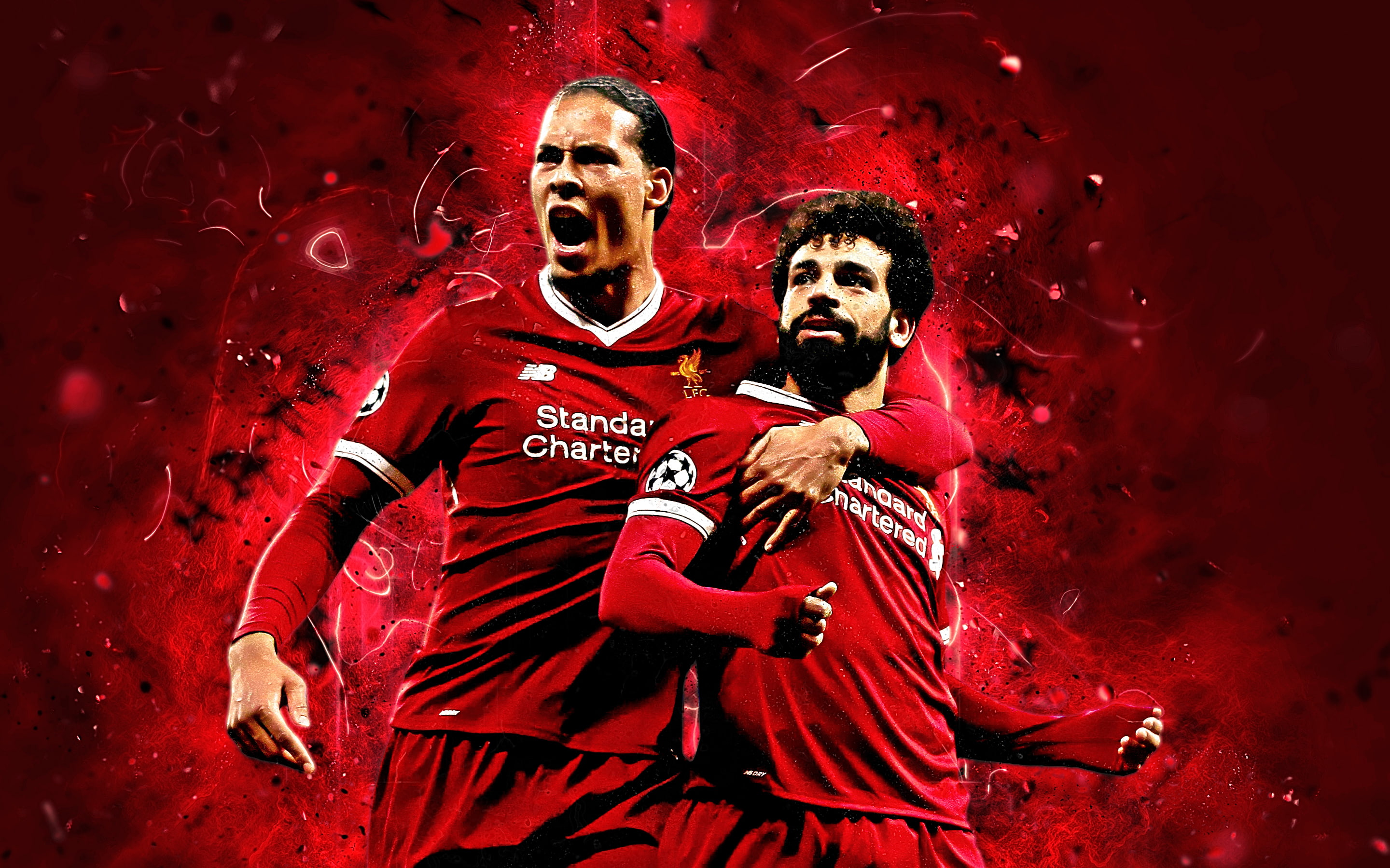 Soccer, Liverpool F.C., Mohamed Salah, Virgil van Dijk