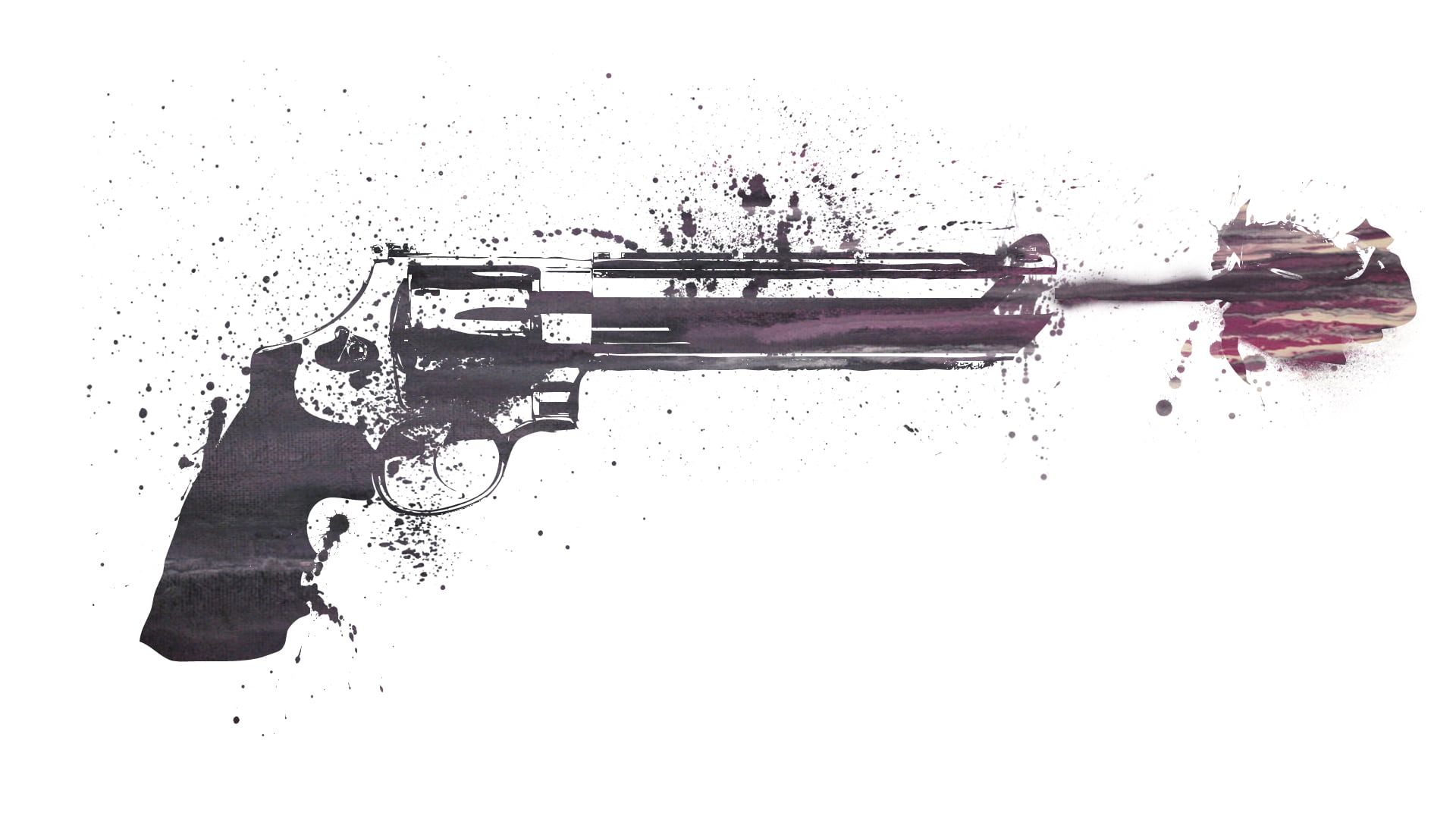 black and gray revolver pistol illustration, weapons, patterns