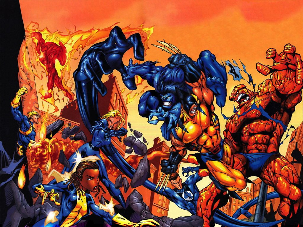 X-Men, Beast (Marvel Comics), Ben Grimm, Fantastic Four, Human Torch (Marvel Comics)
