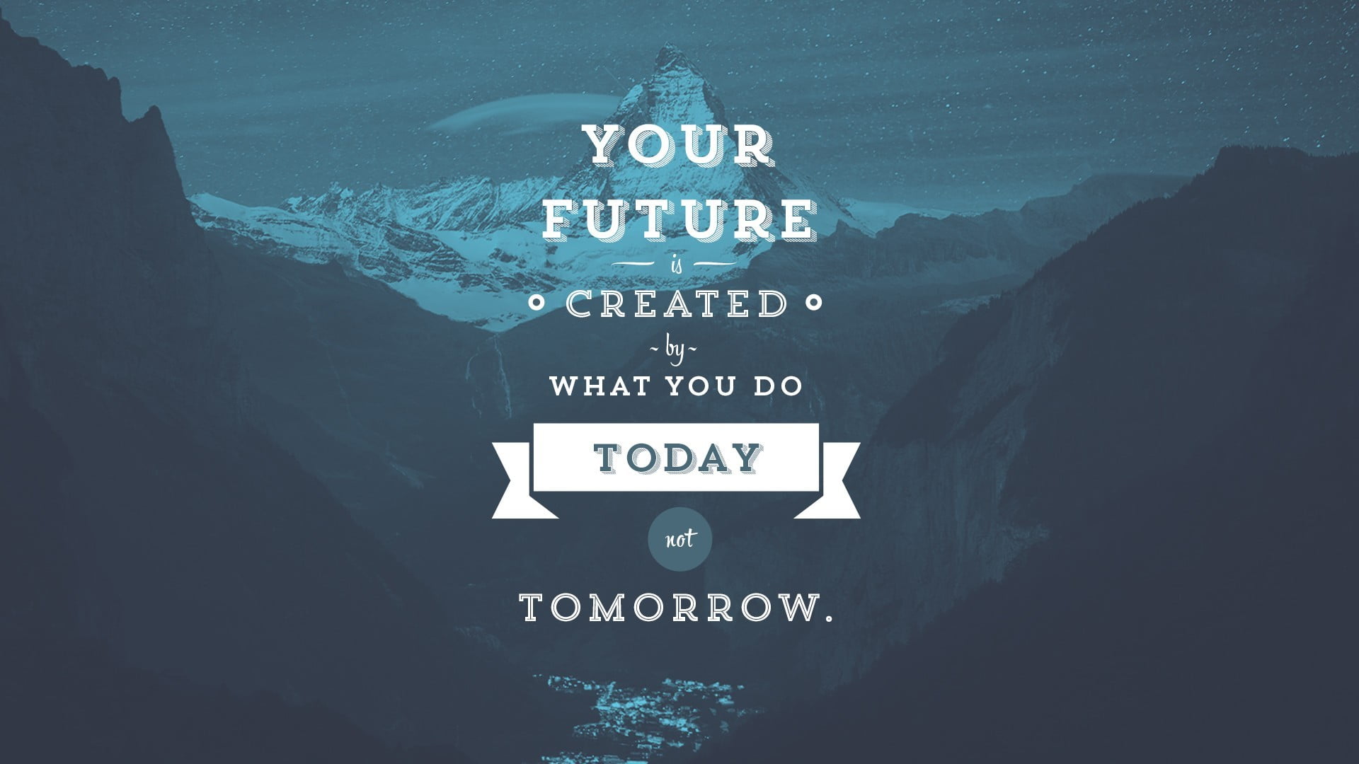 your future created by what you do today not tomorrow text wallpaper