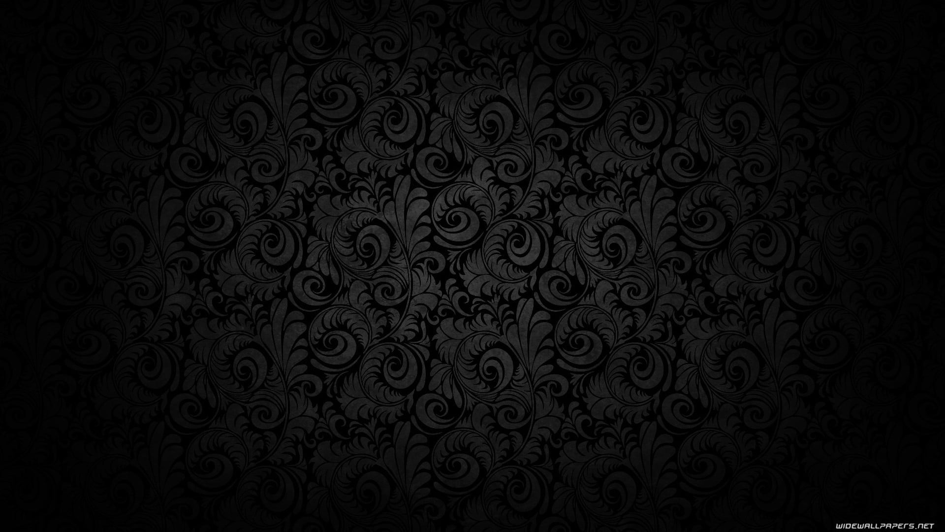 gray and black floral background illustration, pattern, monochrome