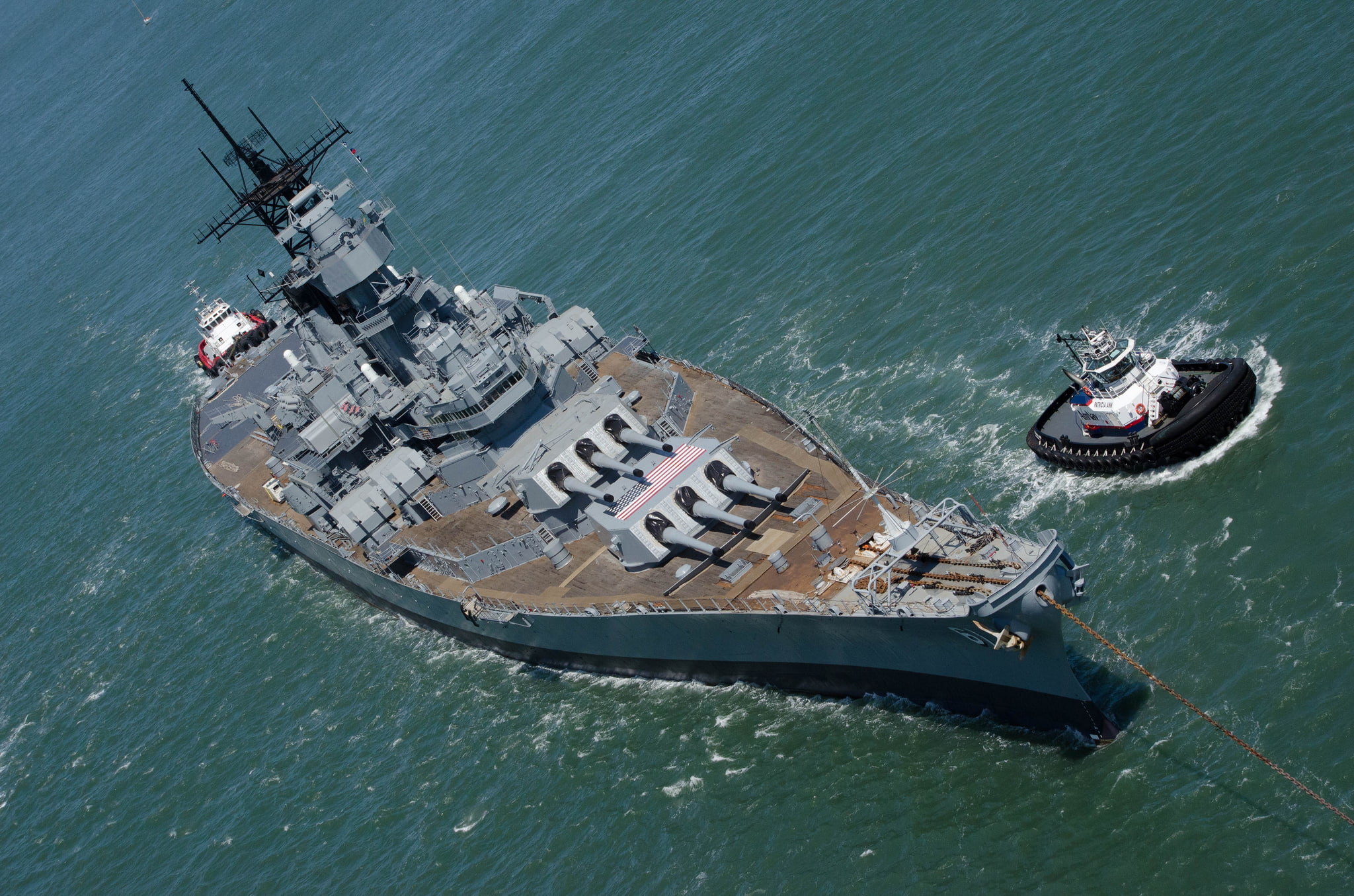 gray and brown warship, battleship, (BB-61), USS Iowa, 