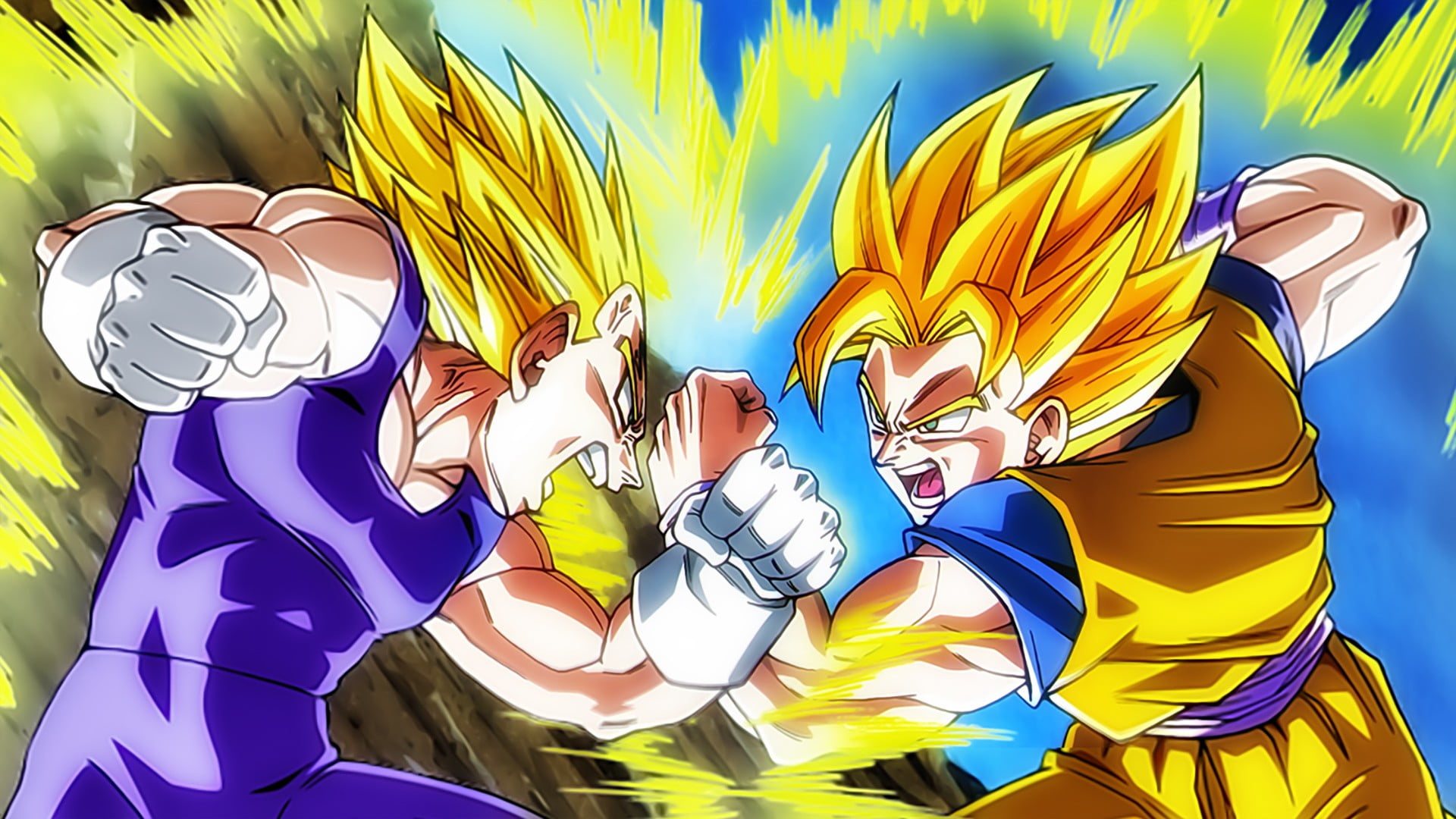 Son Goku illustration, Dragon Ball, Vegeta, Super Saiyan, multi colored