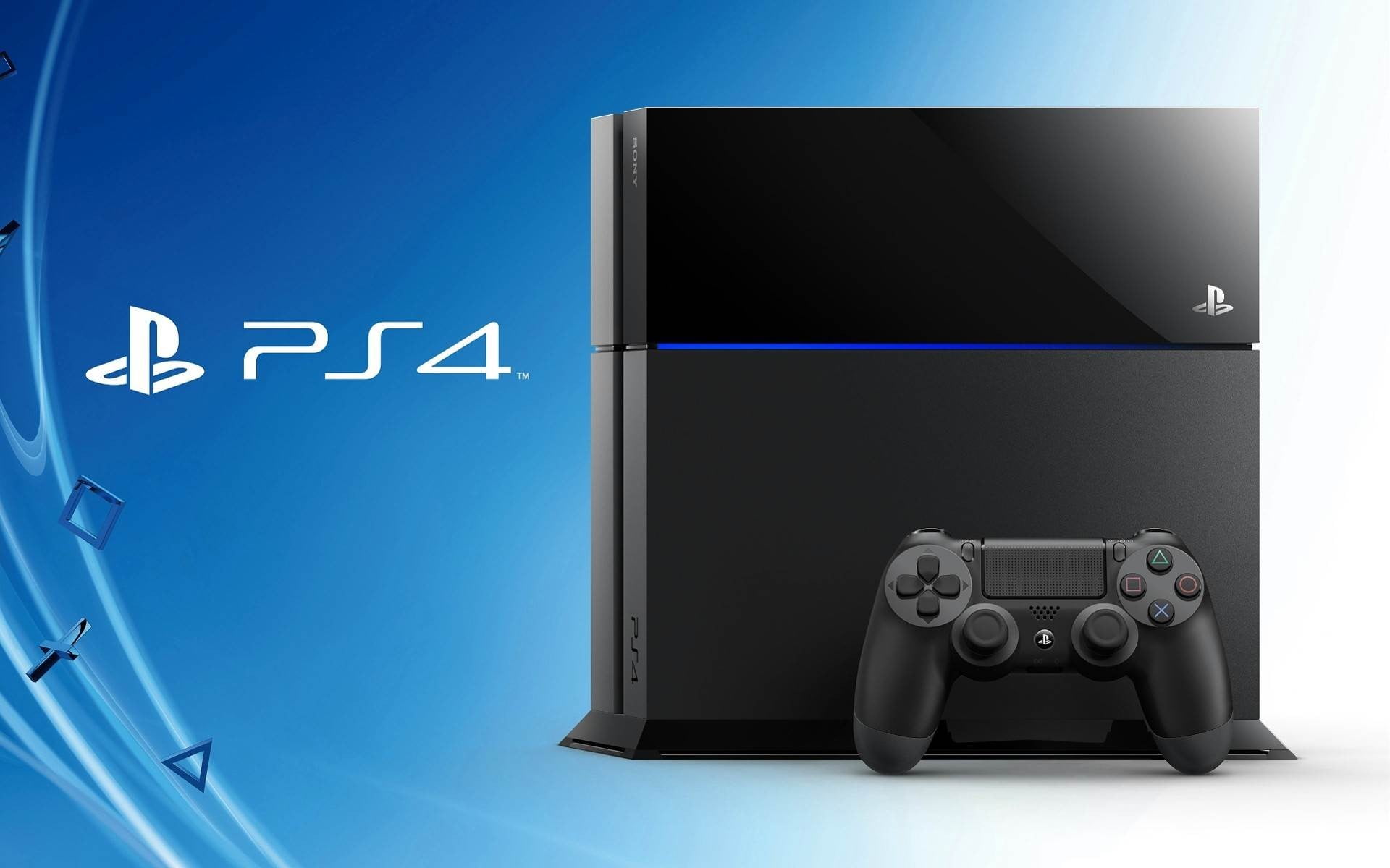 Sony PlayStation 4 and DualShock 4, blue, communication, technology