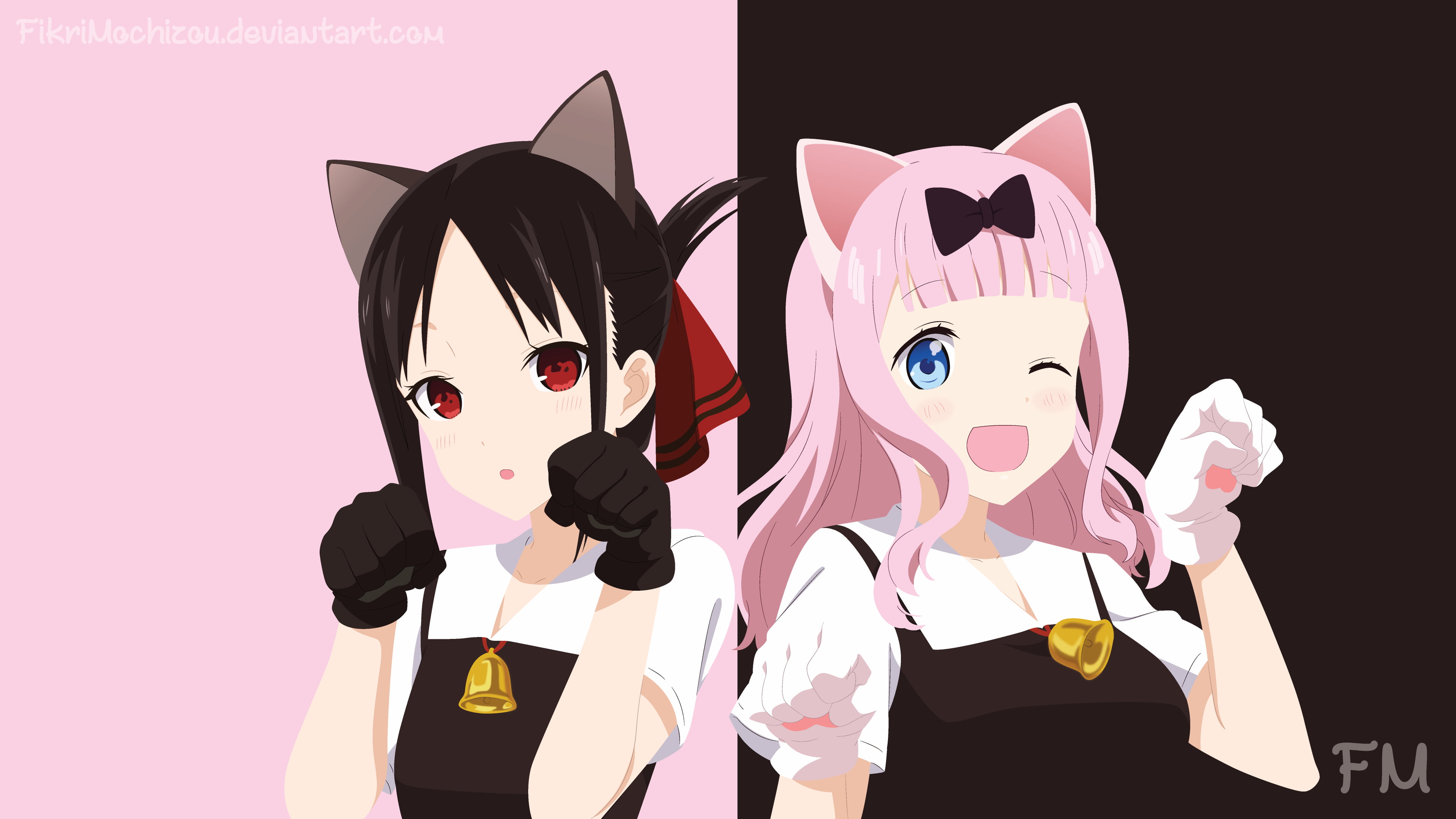 Anime, Kaguya-sama: Love is War, Cat Girl, Chika Fujiwara, Kaguya Shinomiya