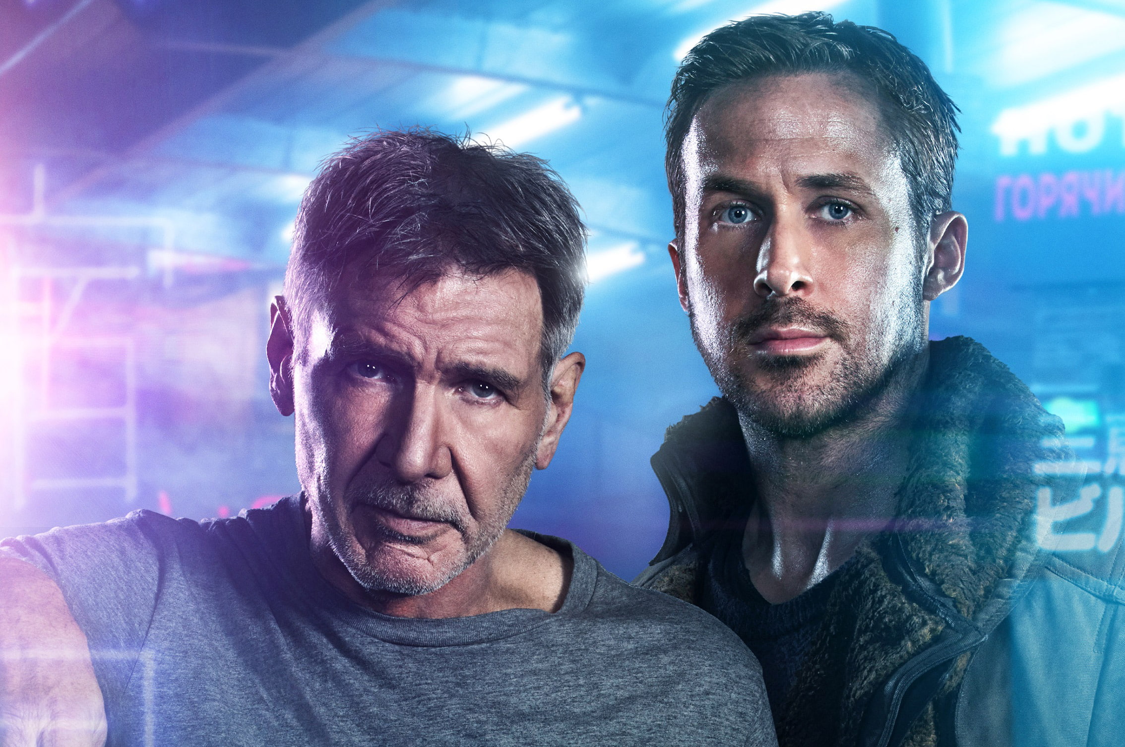 man wearing gray and black crew-neck t-shirt, Blade Runner 2049