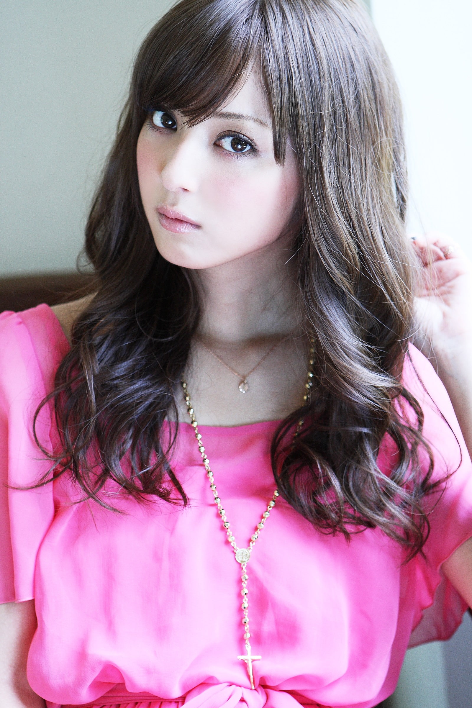Sasaki Nozomi, model, Asian, Japanese, necklace, looking at viewer