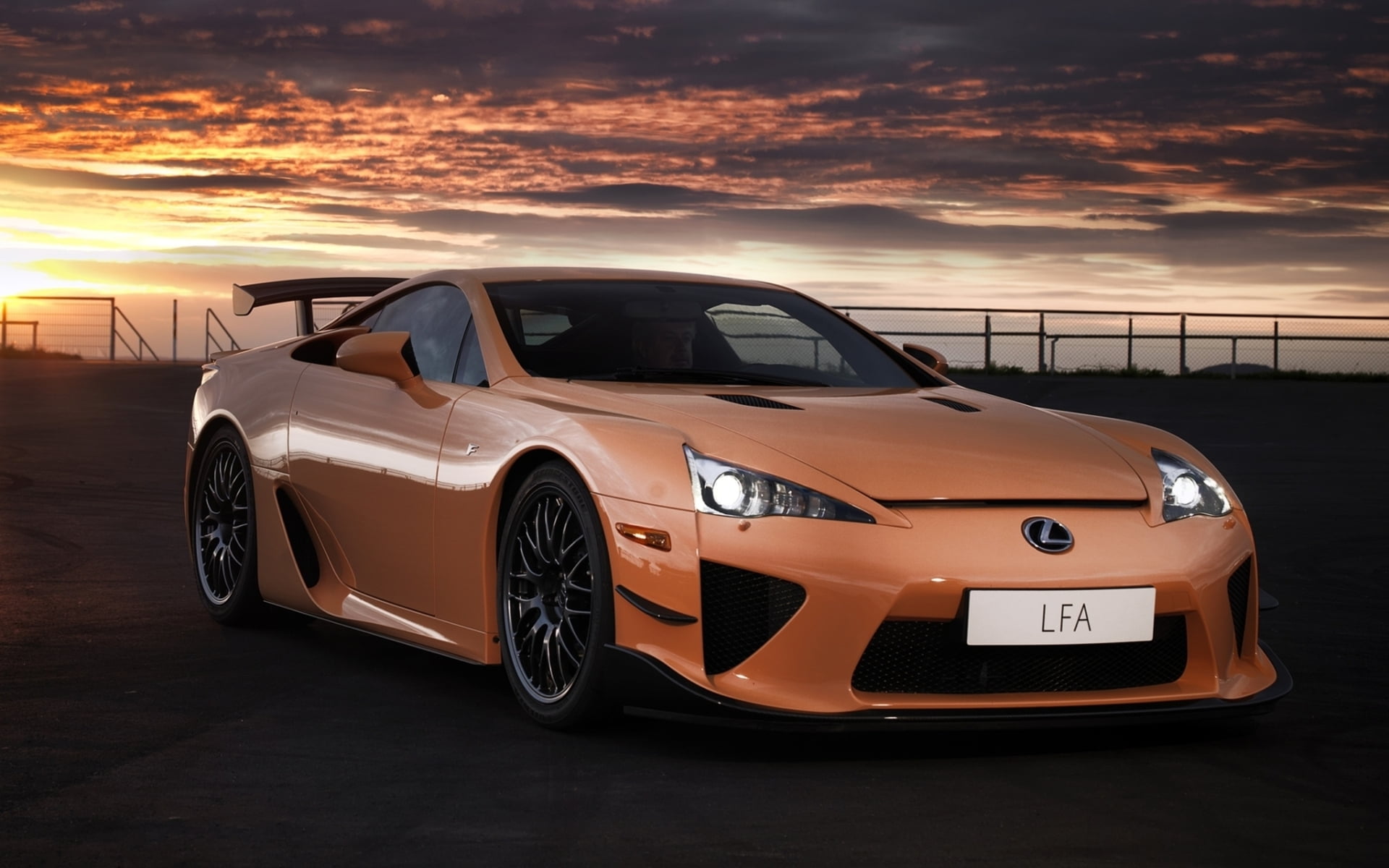 Lexus LFA 2012, beige Lexus LFA coupe, Cars, sunset, brown, mode of transportation