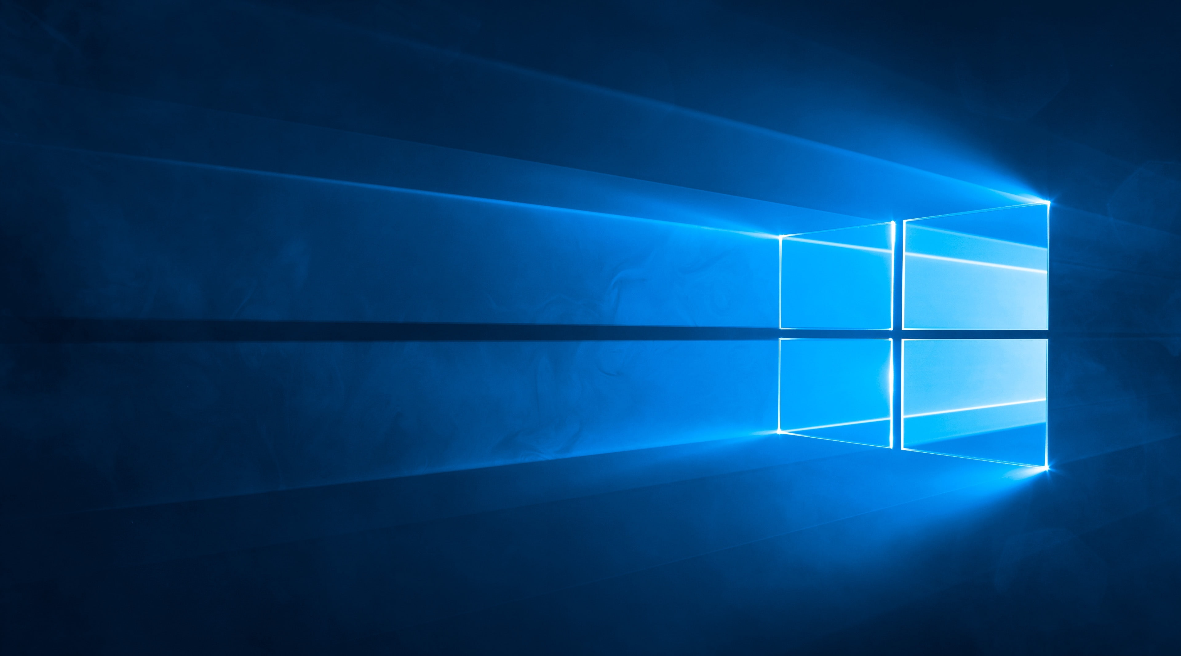 Windows 10 Hero 4K, Windows logo, blue, backgrounds, light - natural phenomenon