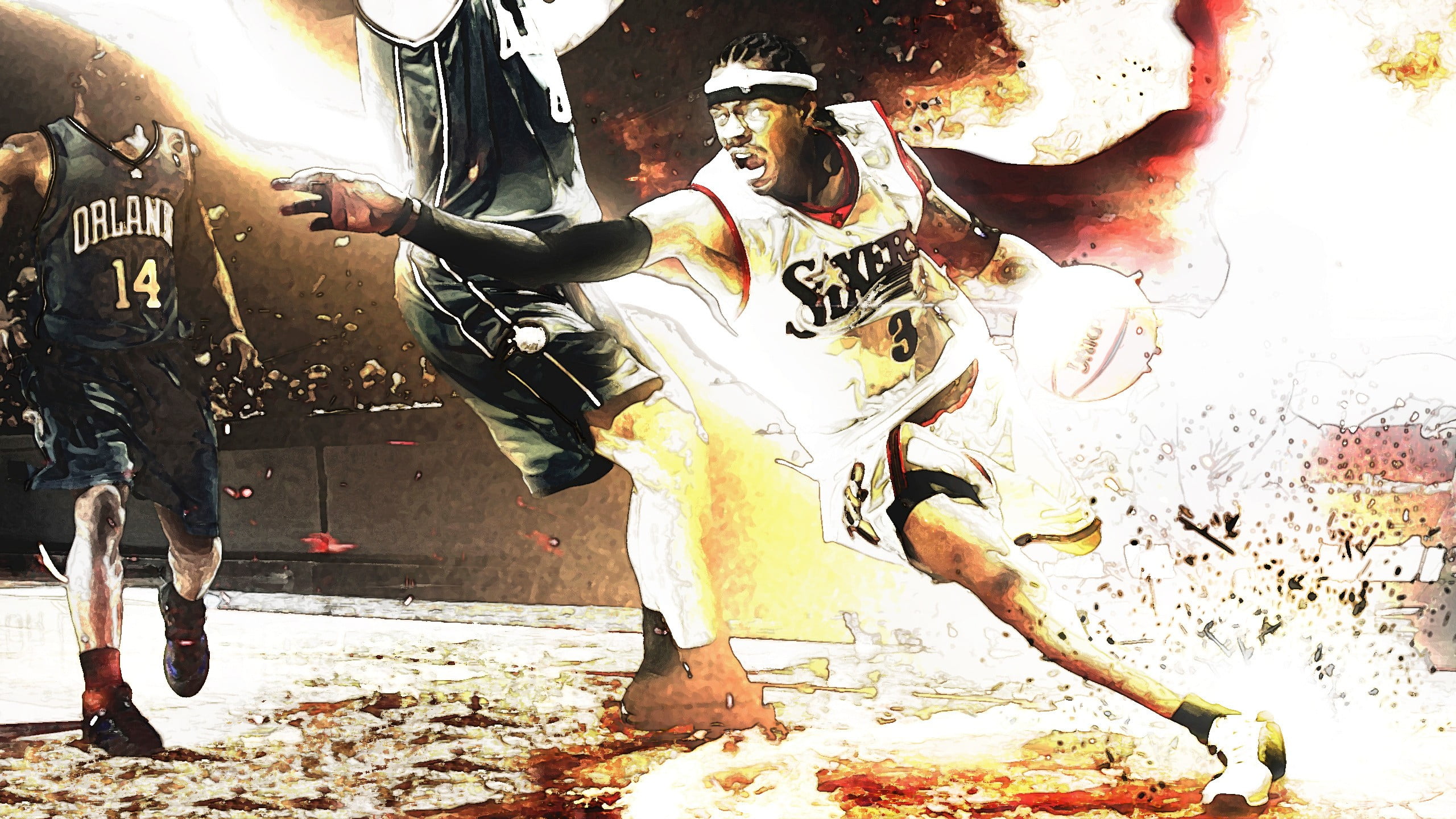 Allen Iverson wallpaper, basketball, NBA, real people, city, lifestyles