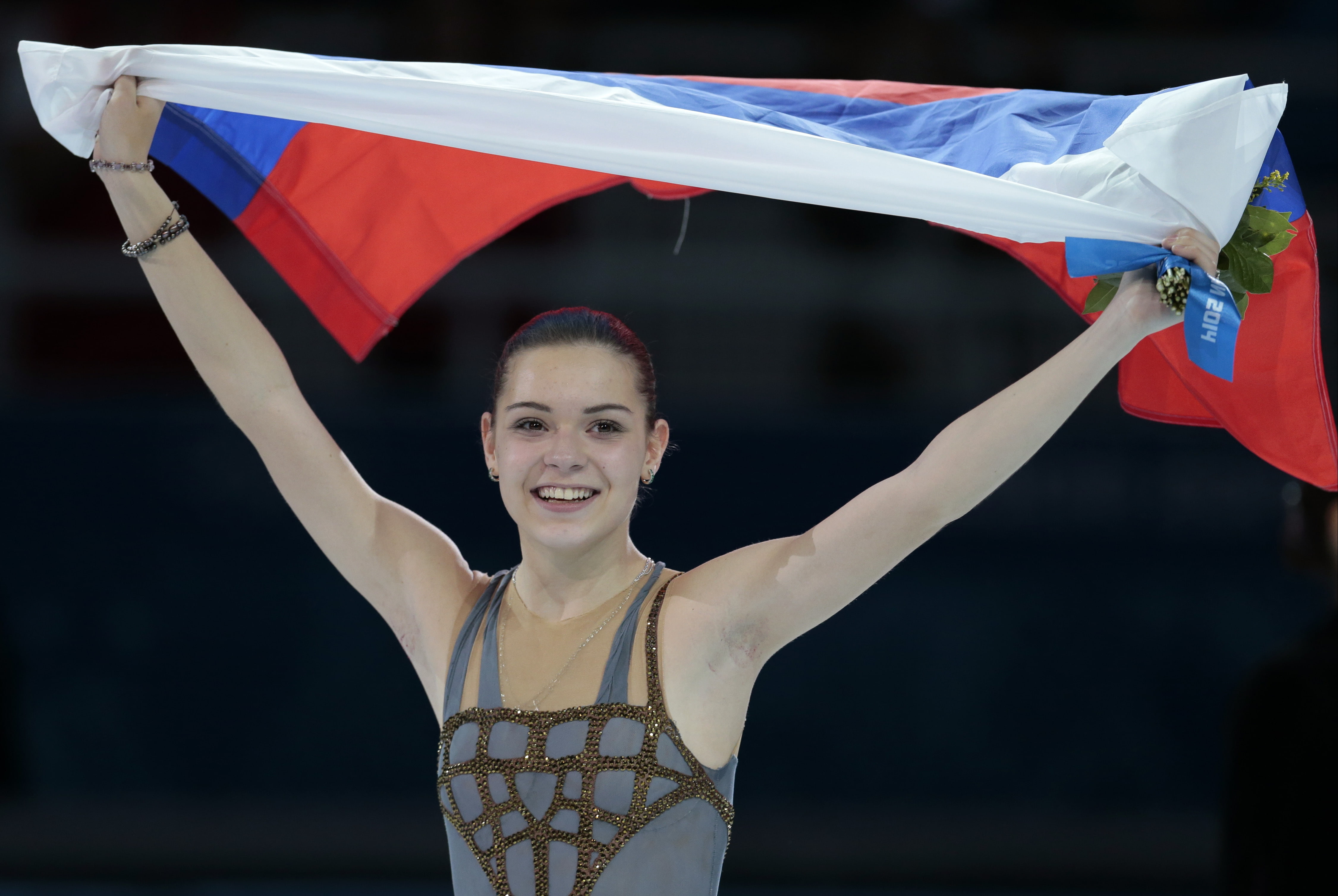 joy, gold, flag, figure skating, RUSSIA, Sochi 2014, The XXII Winter Olympic Games
