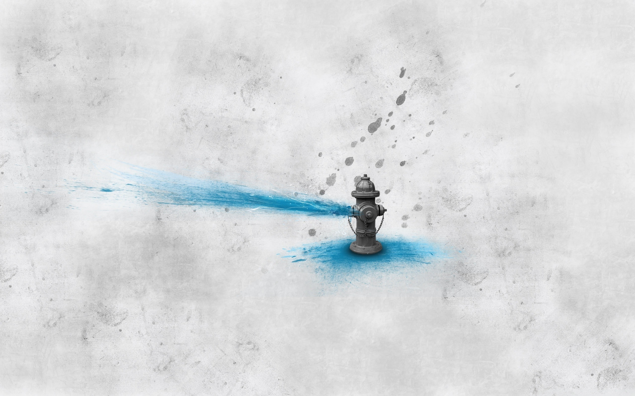 minimalism digital art artwork water pipes splashes dirt white background fire hydrants