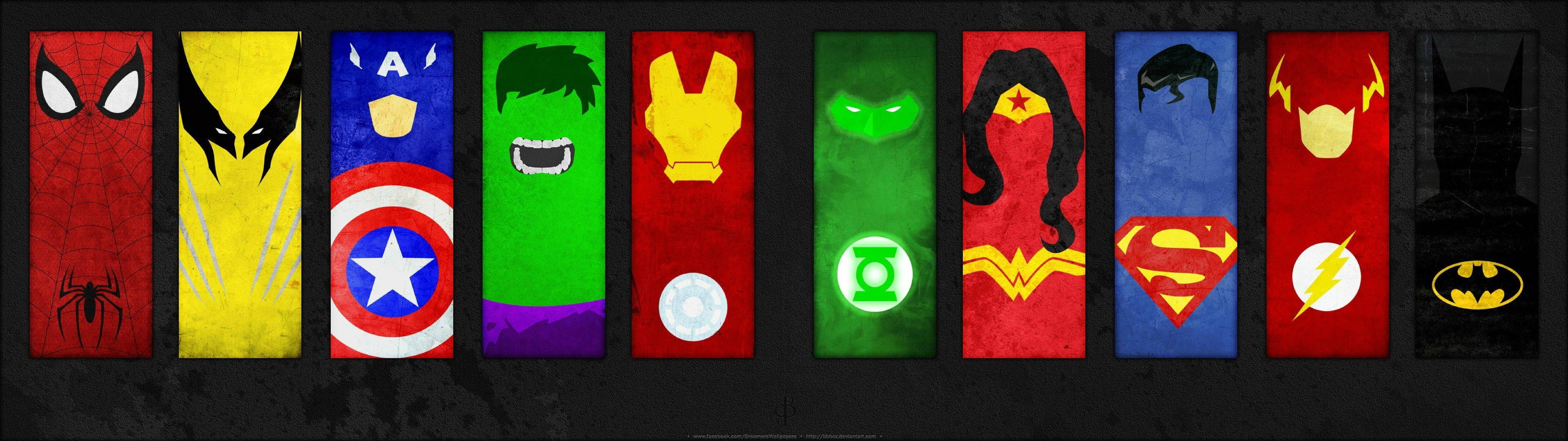 Superman, DC Comics, collage, Wolverine, Batman, Green Lantern