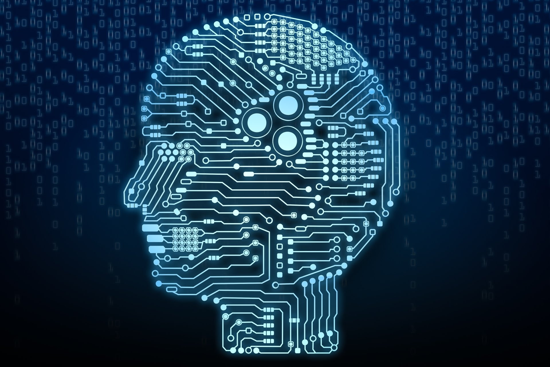 Technology, Circuit, Binary, Blue