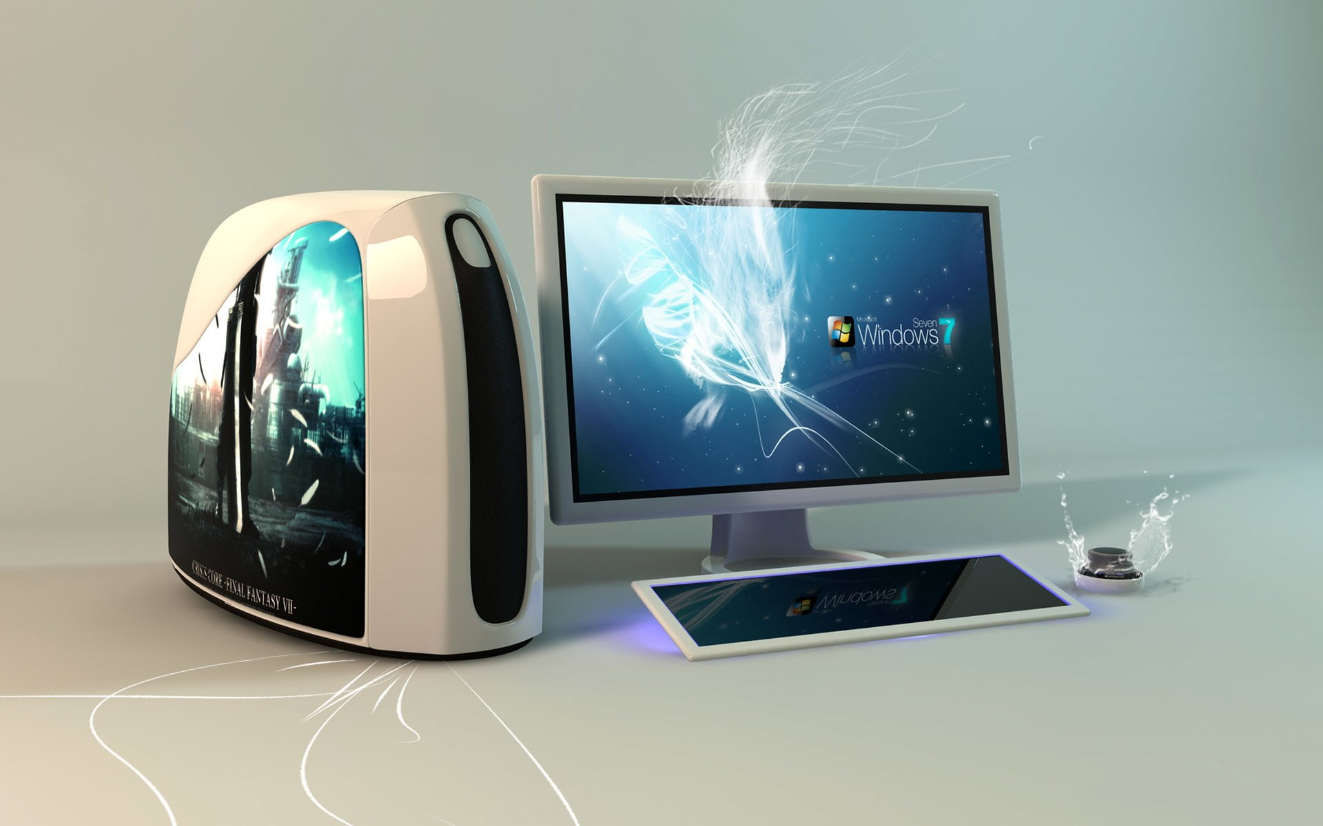 Windows, 3D, CGI, Computer, Keyboard, Logo, Microsoft, Mouse