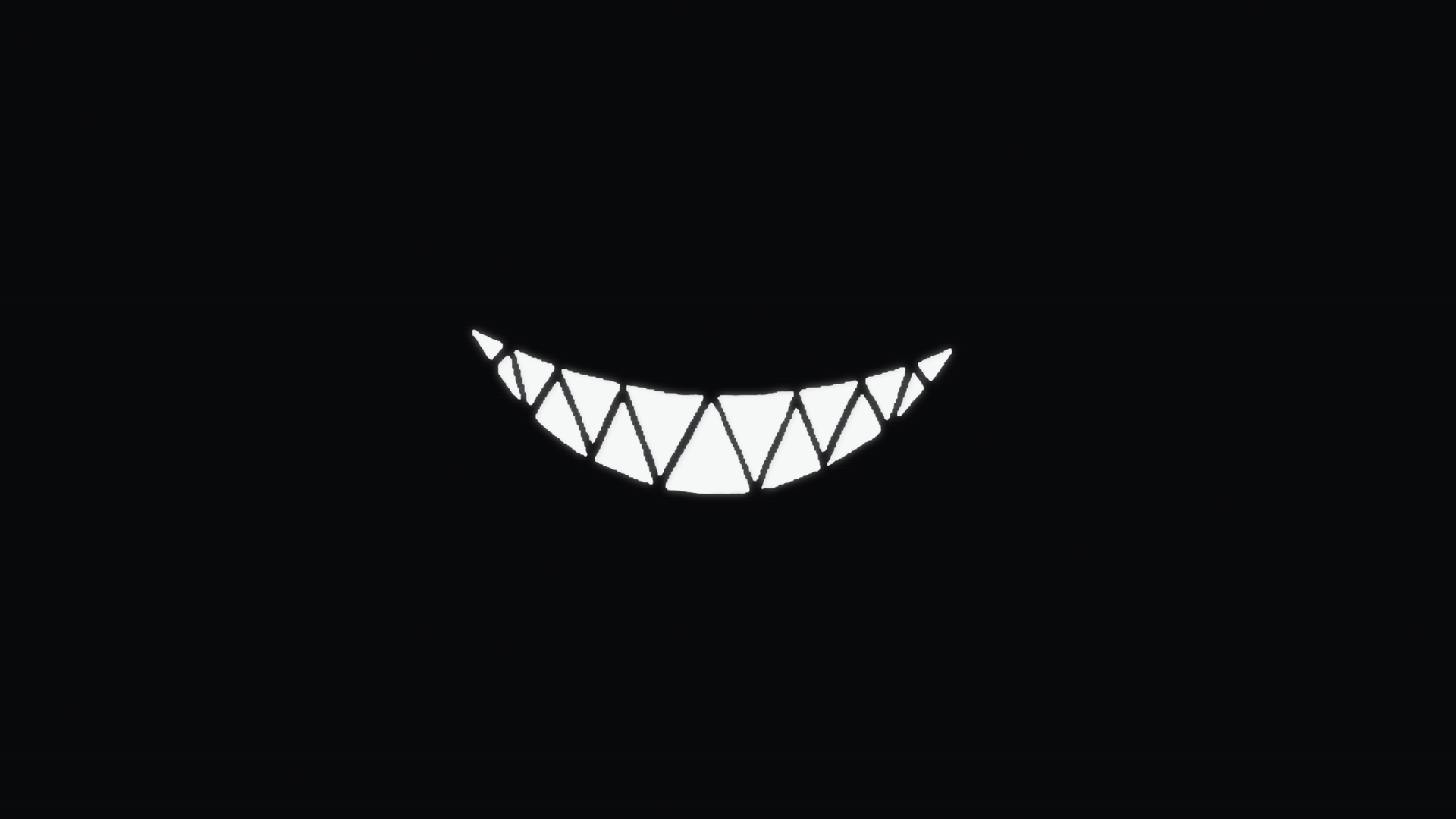 minimalism, dark, smirk, smile, demon, Pointy teeth, artwork