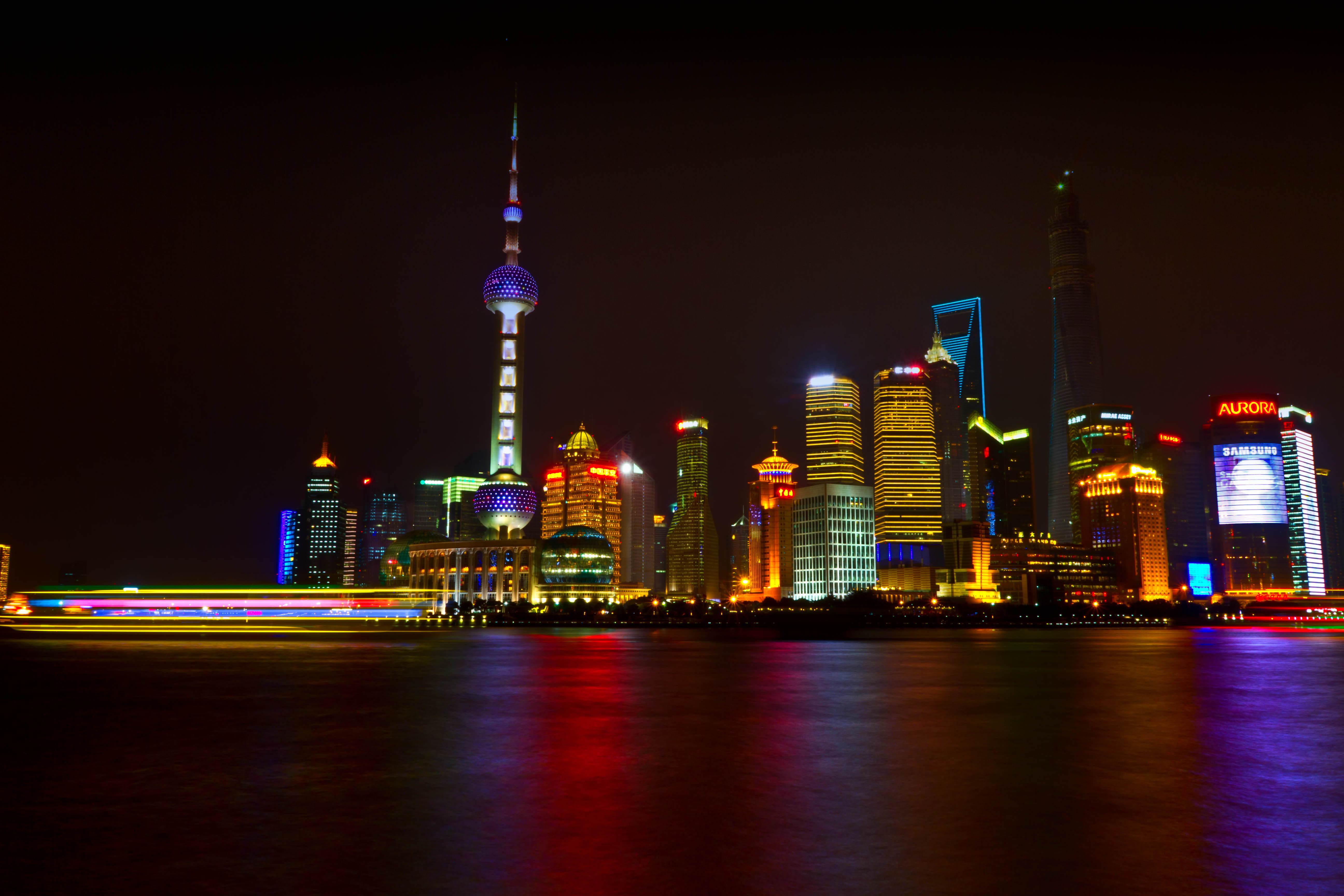 Oriental Pearl Tower, Shanghai at night, pudong, pudong, Cityscape