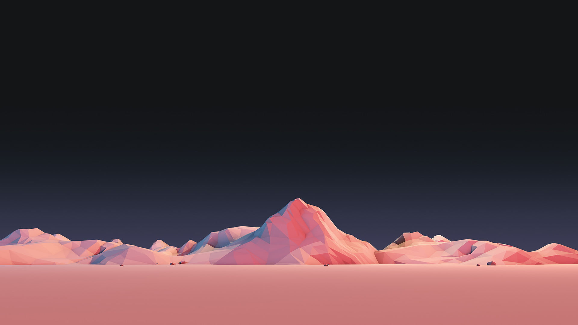 pink mountain terrain, illustration, mountains, low poly, minimalism